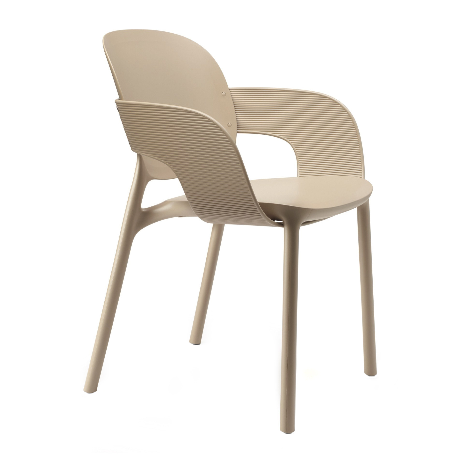 Armchair in technopolymer, stackable 