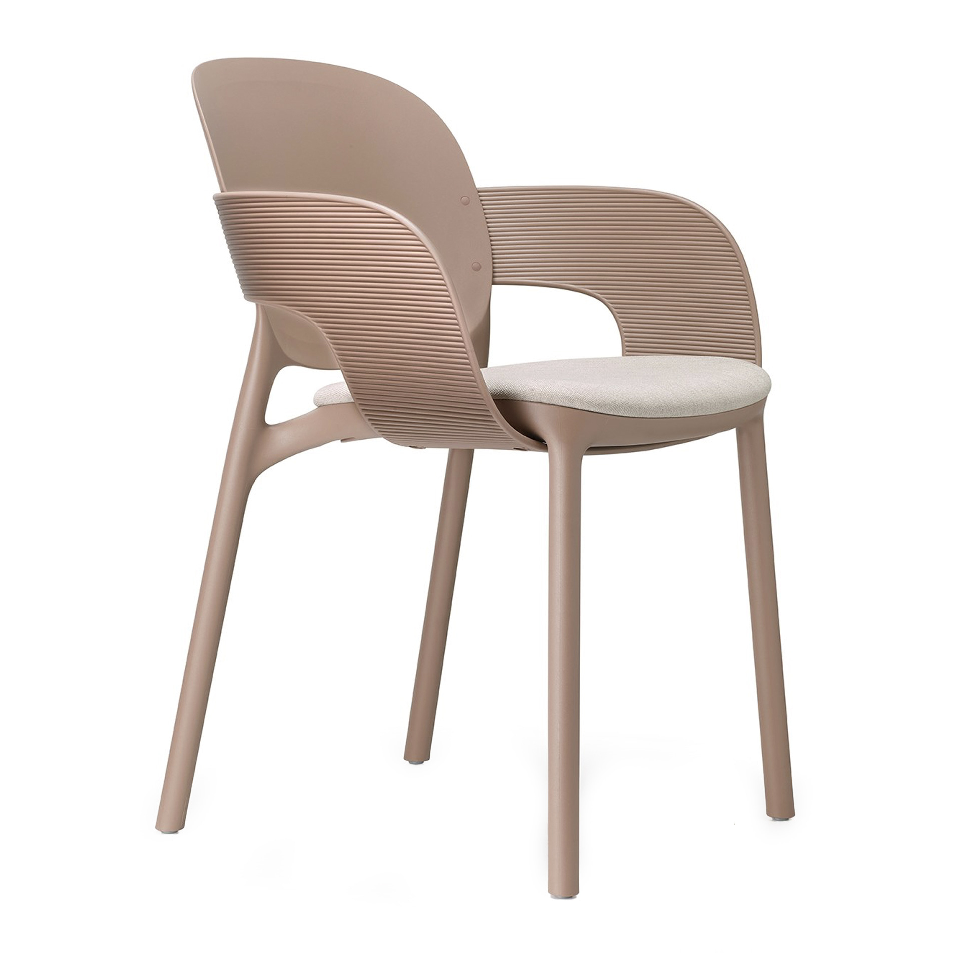 Patio technopolymer chair with padded seat