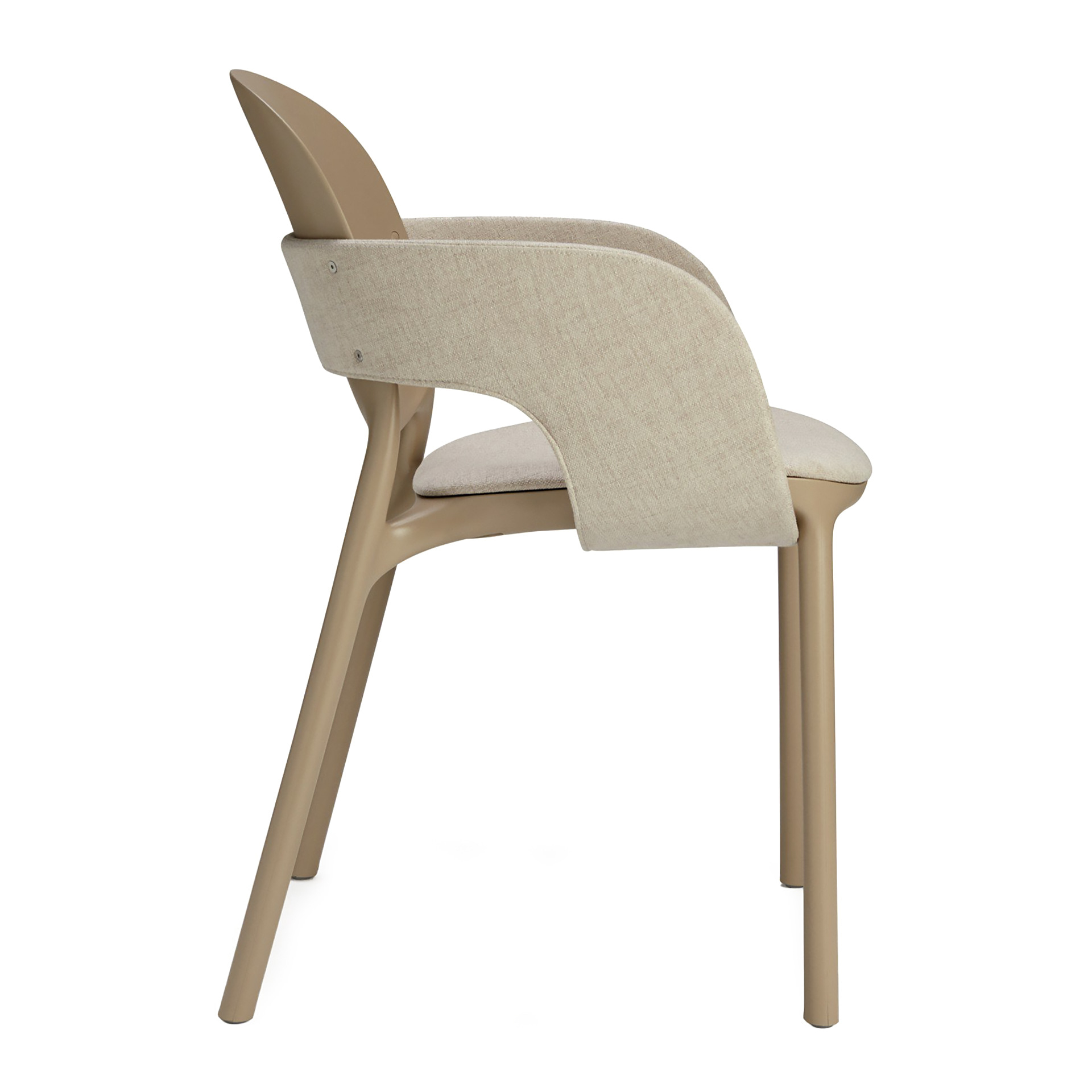 Resin chair with padded seat and armrests B-2384 HUG