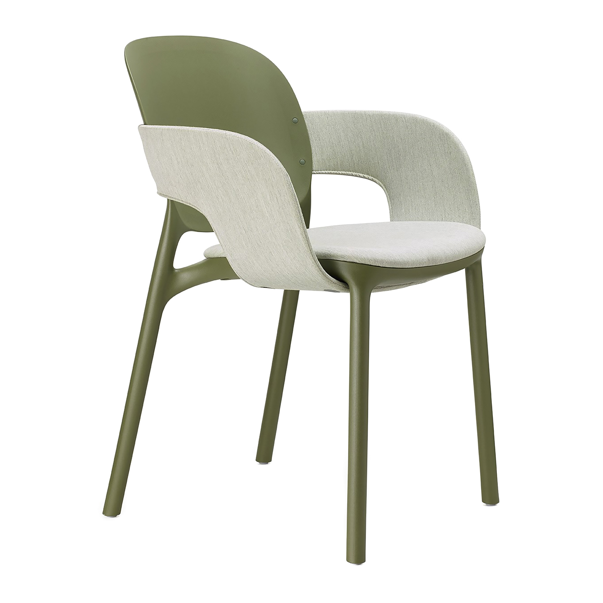 Resin chair with padded seat and armrests B-2384 HUG
