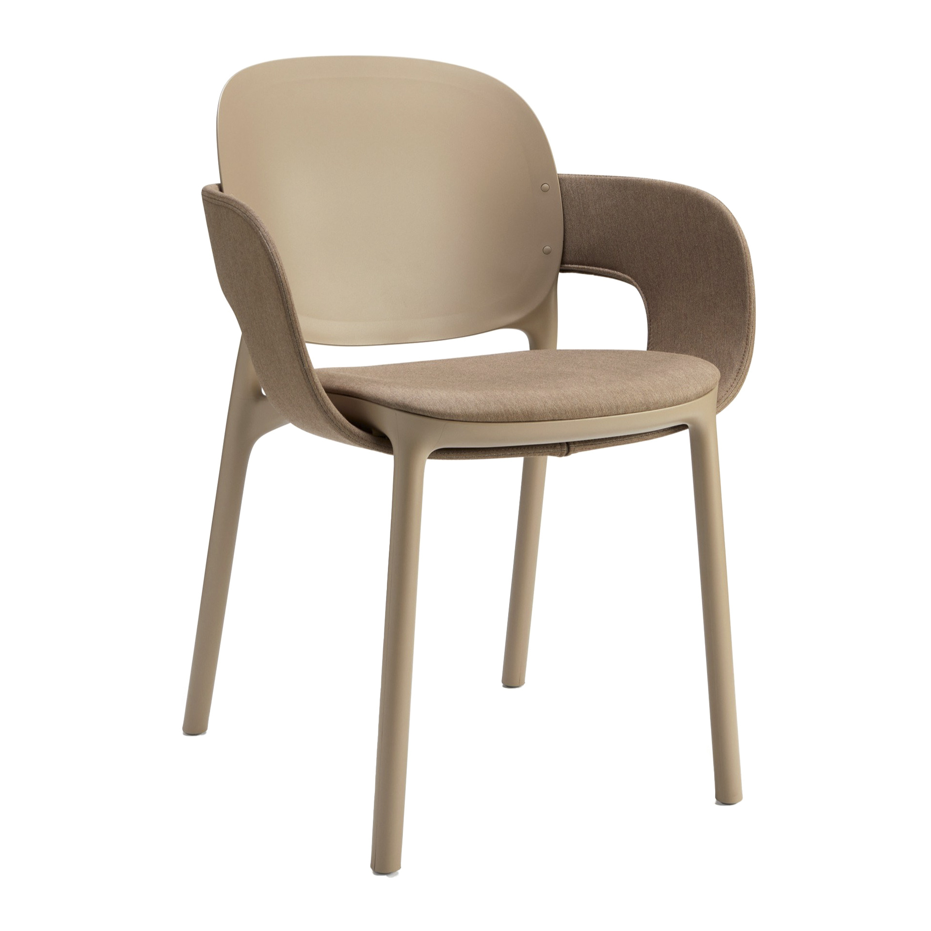 Resin chair with padded seat and armrests B-2384 HUG