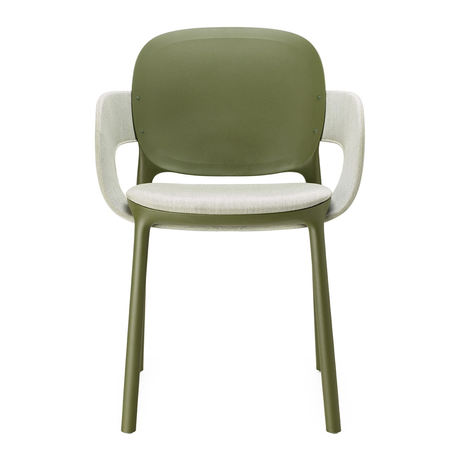 Resin chair with padded seat and armrests B-2384 HUG