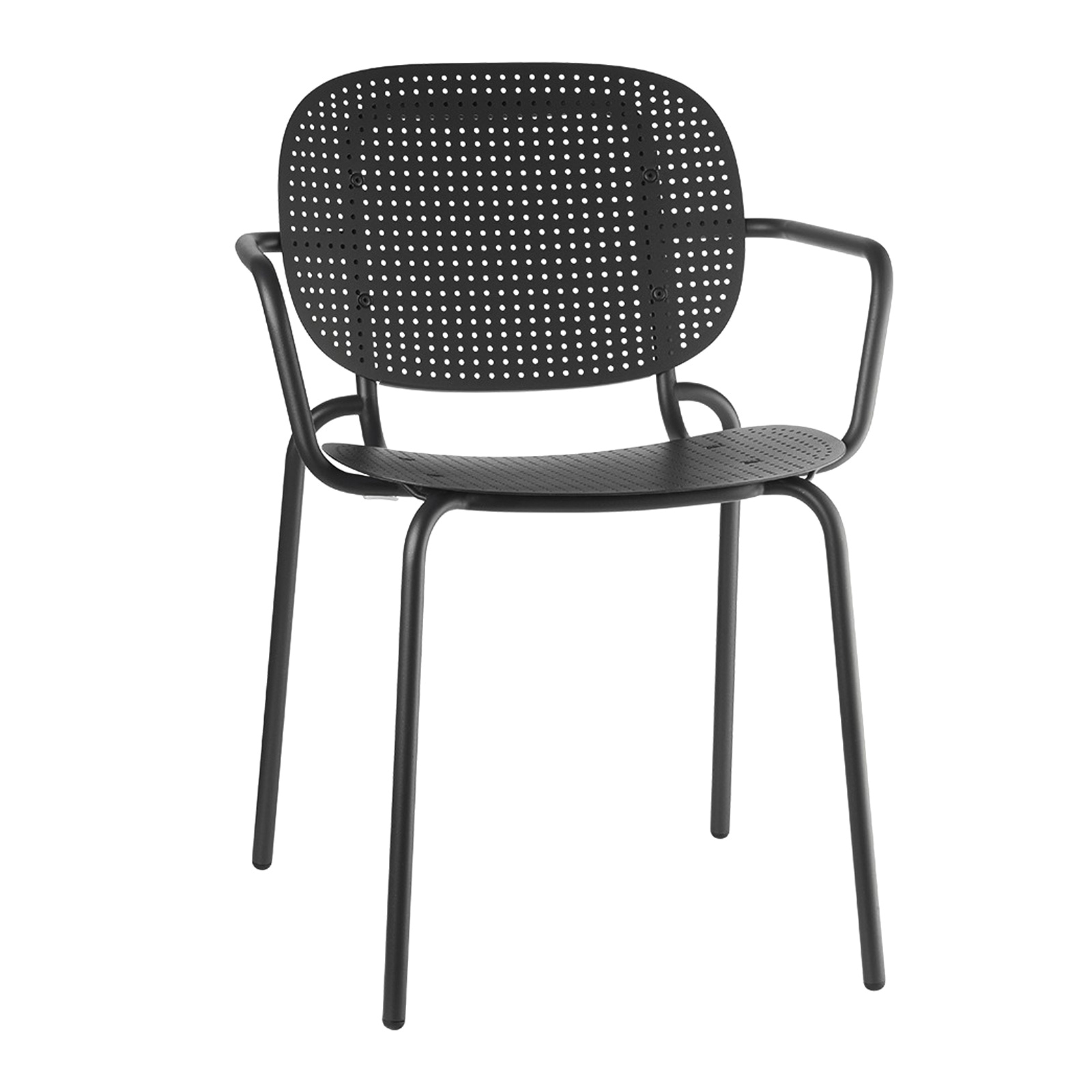 Stackable armchair made of perforated metal B-2504 Si-Si Dots