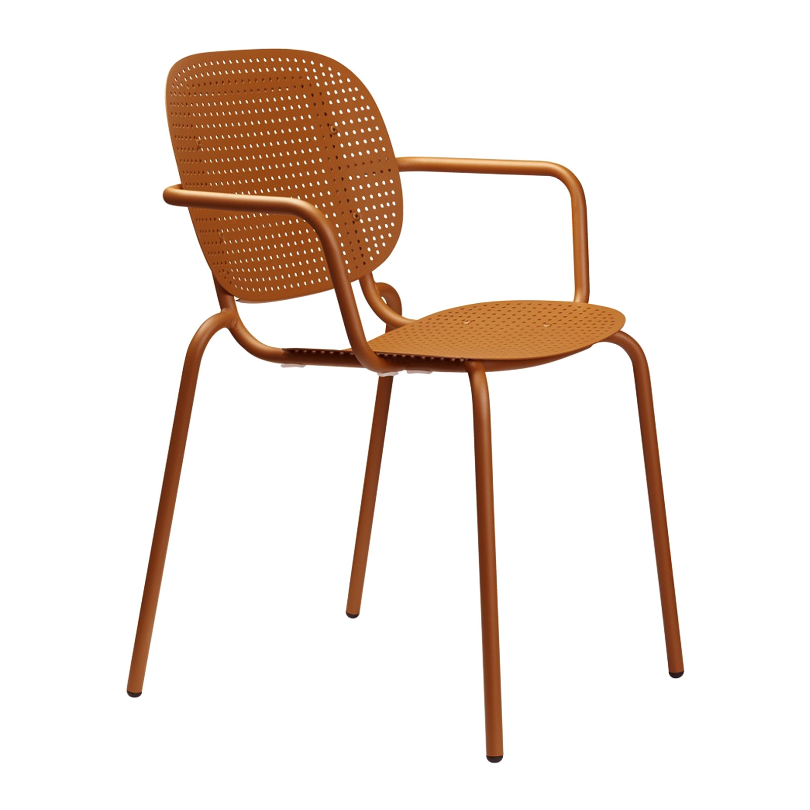 Stackable armchair made of perforated metal B-2504 Si-Si Dots