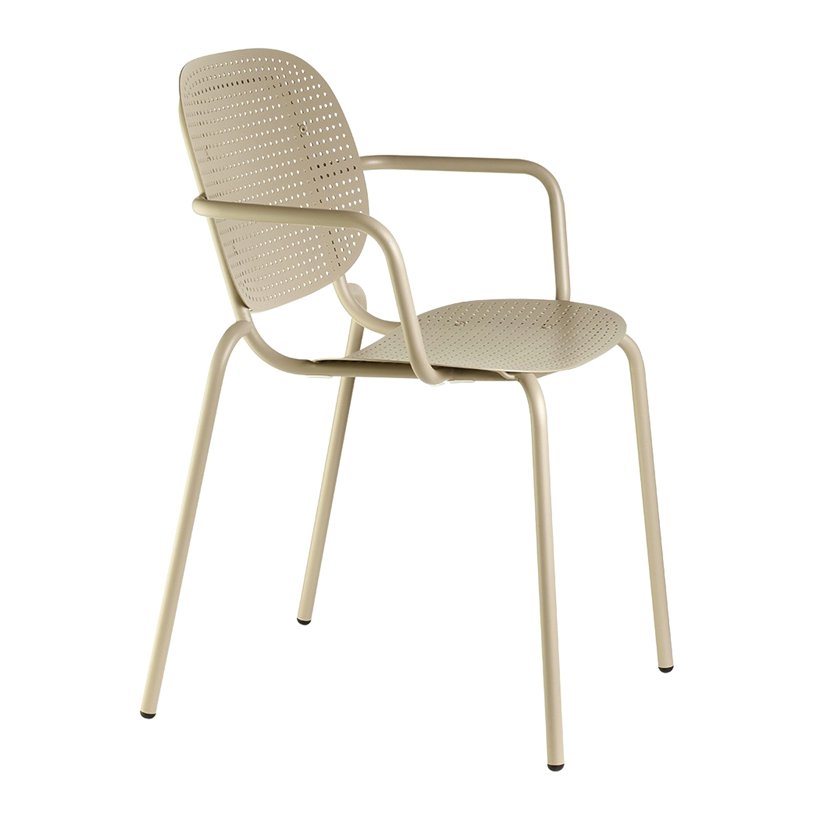 Stackable armchair made of perforated metal B-2504 Si-Si Dots