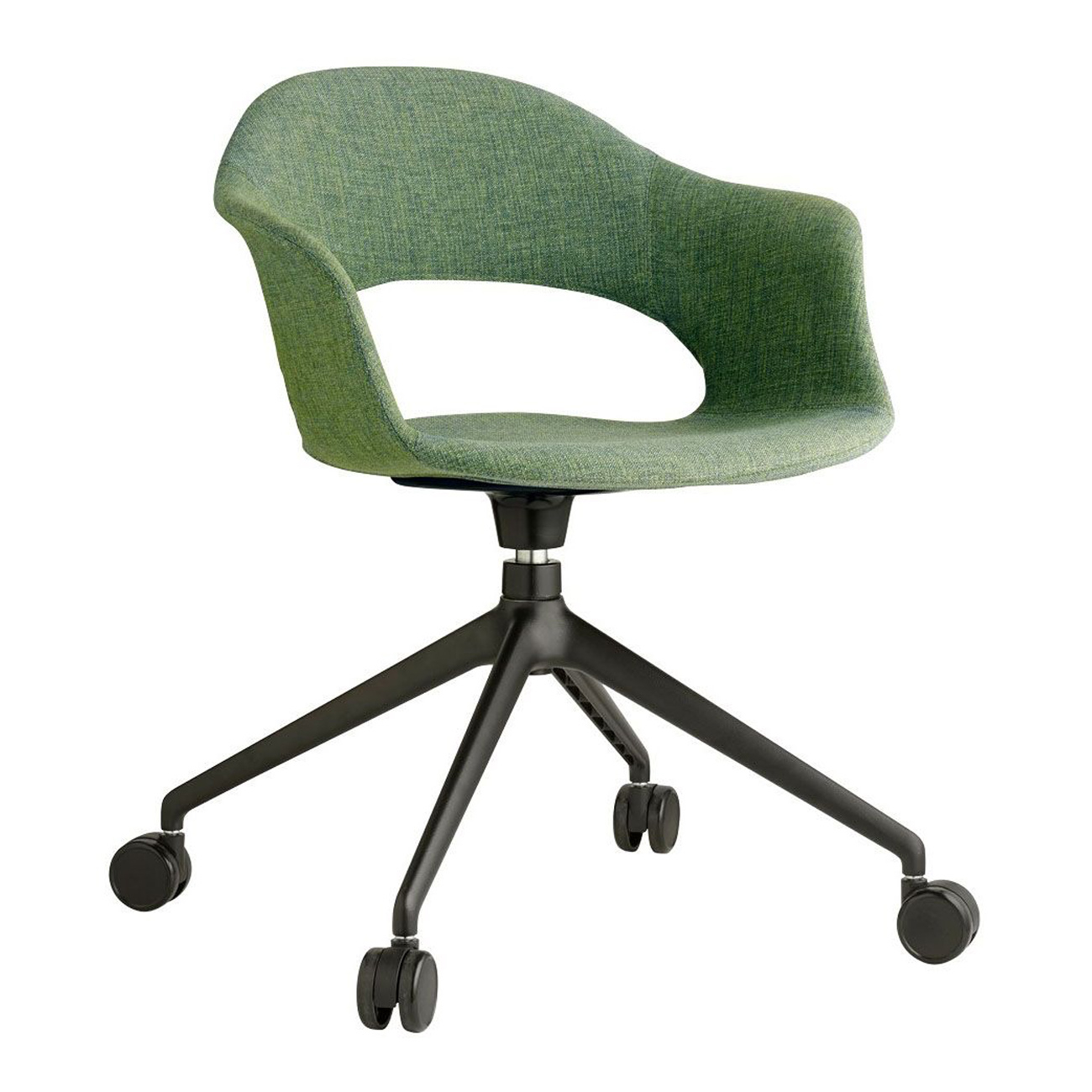 Upholstered swivel armchair with castors B-2598 Lady B Pop