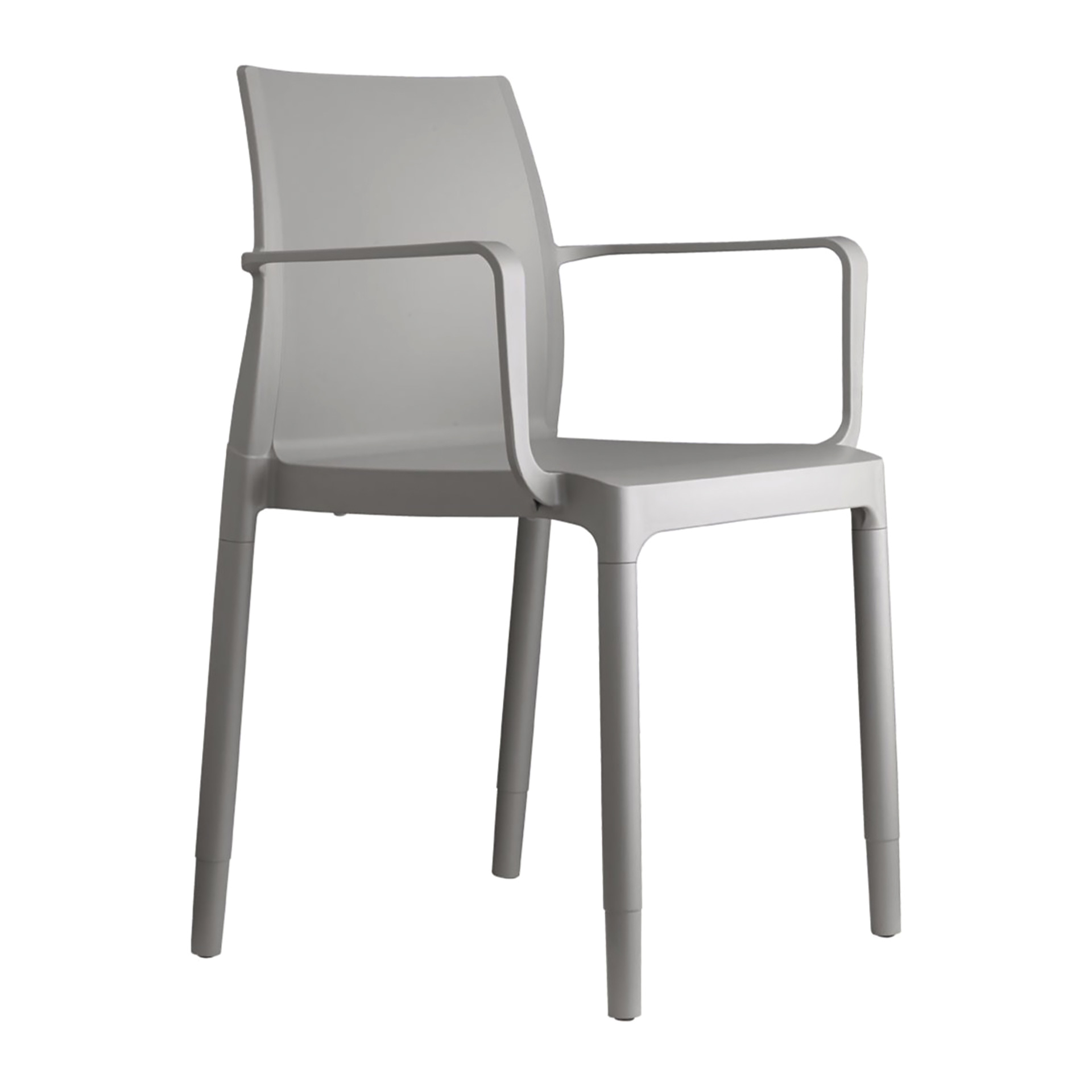 Stackable plastic chair with metal frame