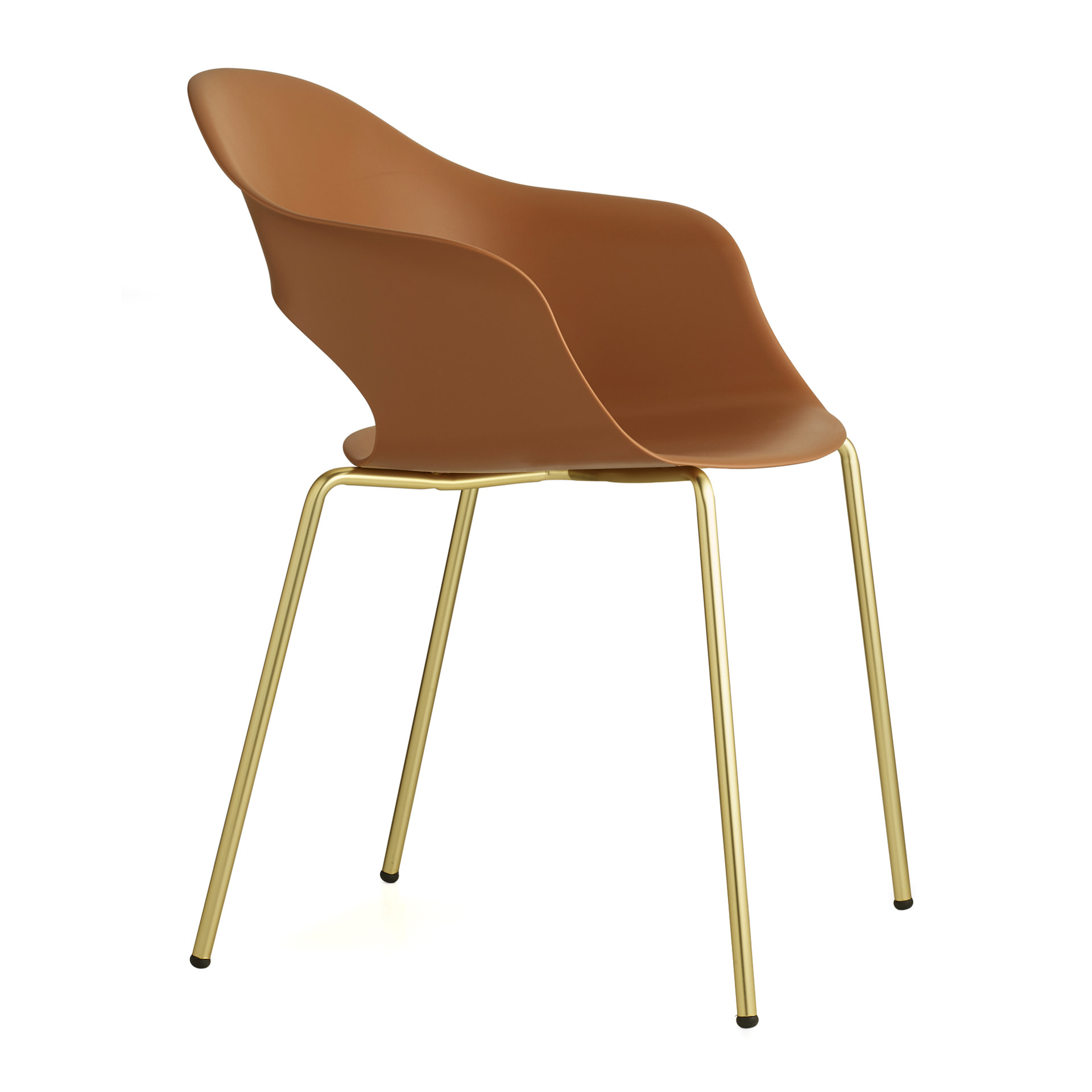 Stackable armchair with plastic shell and metal legs B-2696 Lady