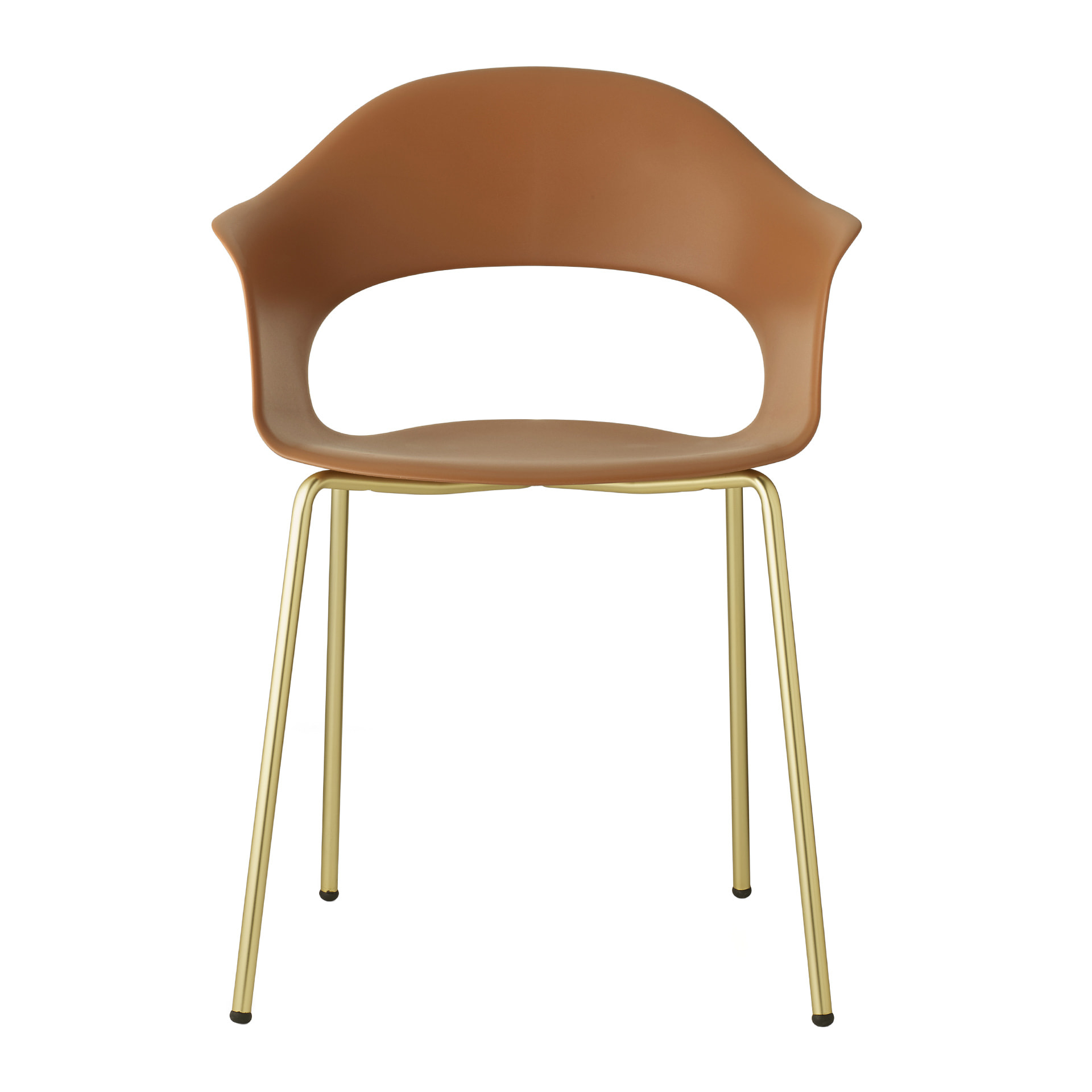 Technopolymer chair with steel in satin brass B-2696 Lady B