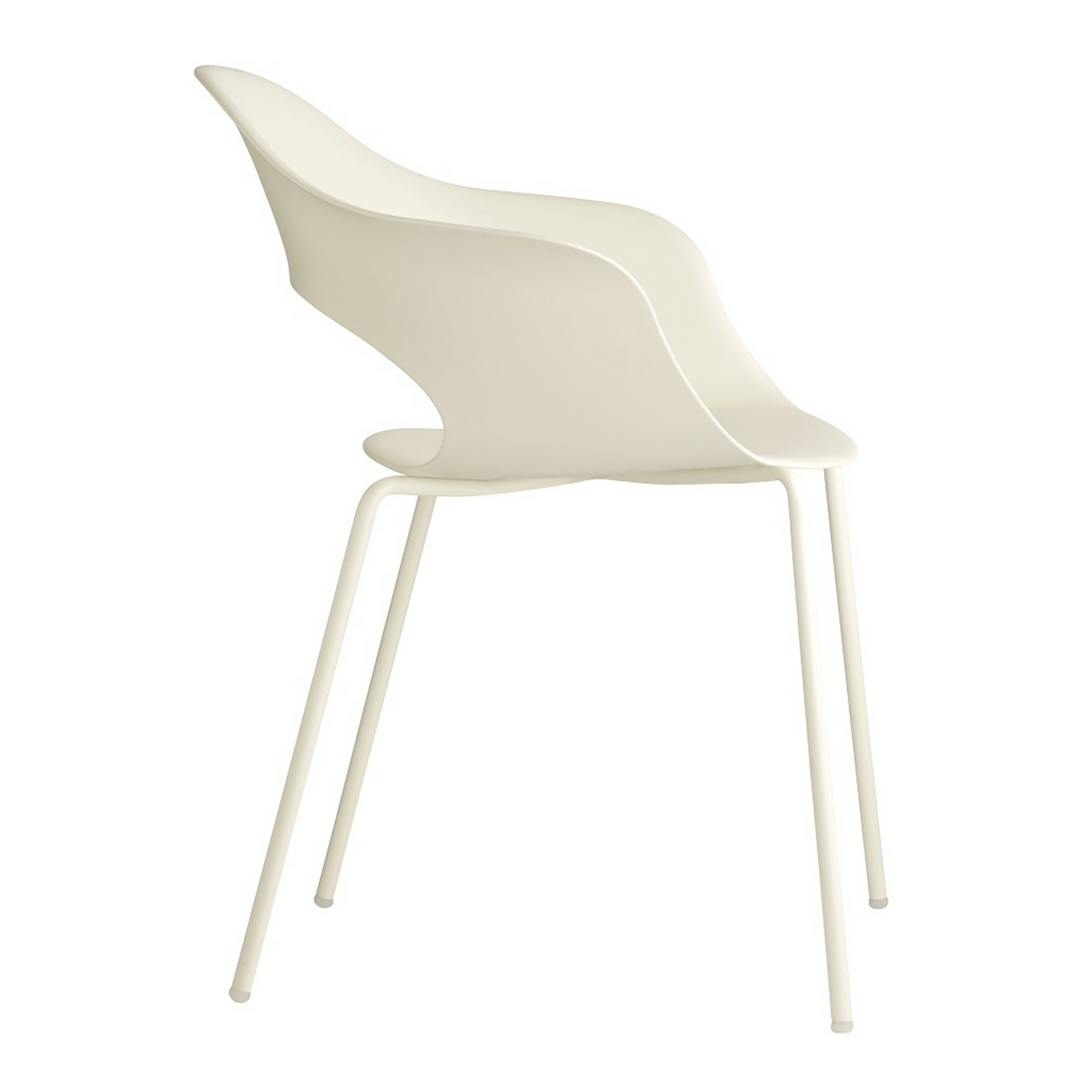 Stackable armchair with plastic shell and metal legs B-2696 Lady