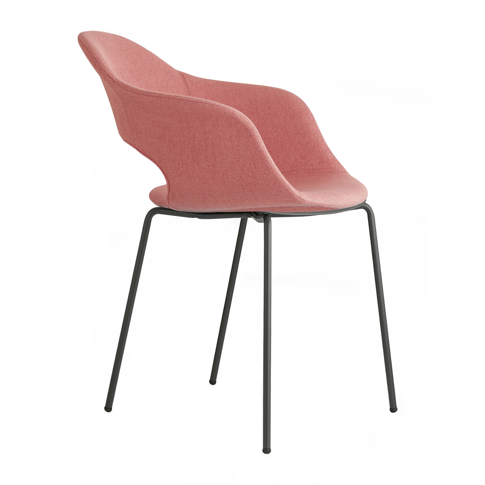 Upholstered chair with metal frame