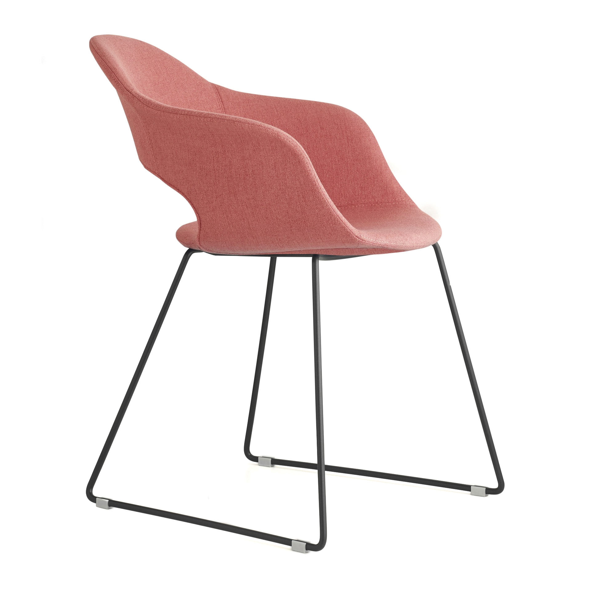 Steel sled base fabric chair with armrests B-2699 Lady B Pop