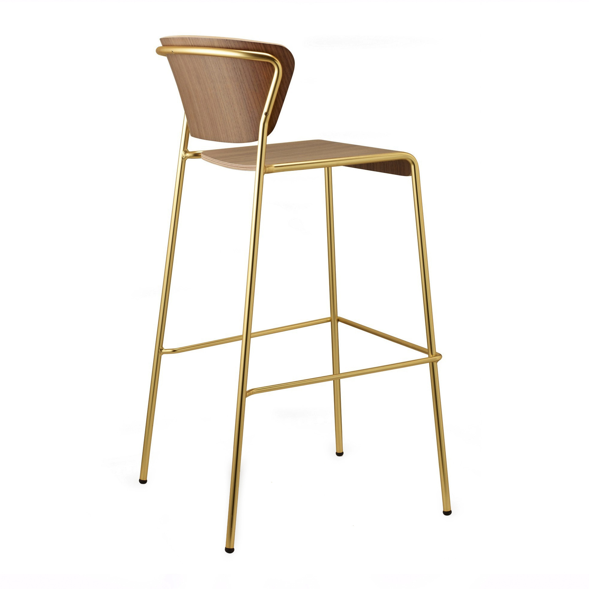 Bar stool with steel frame and shell in beech or oak H-2854 Lisa Wood