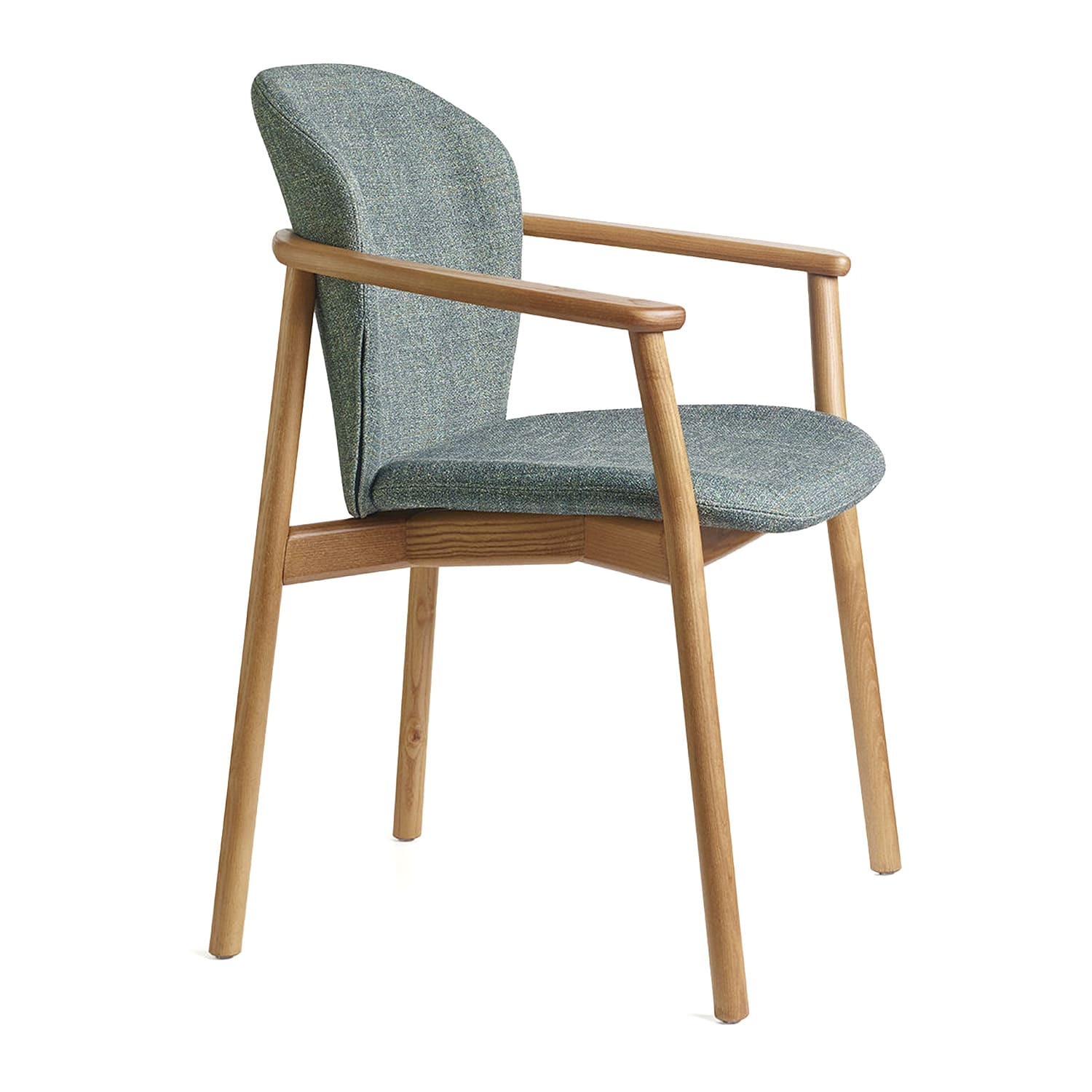 Upholstered wooden armchair