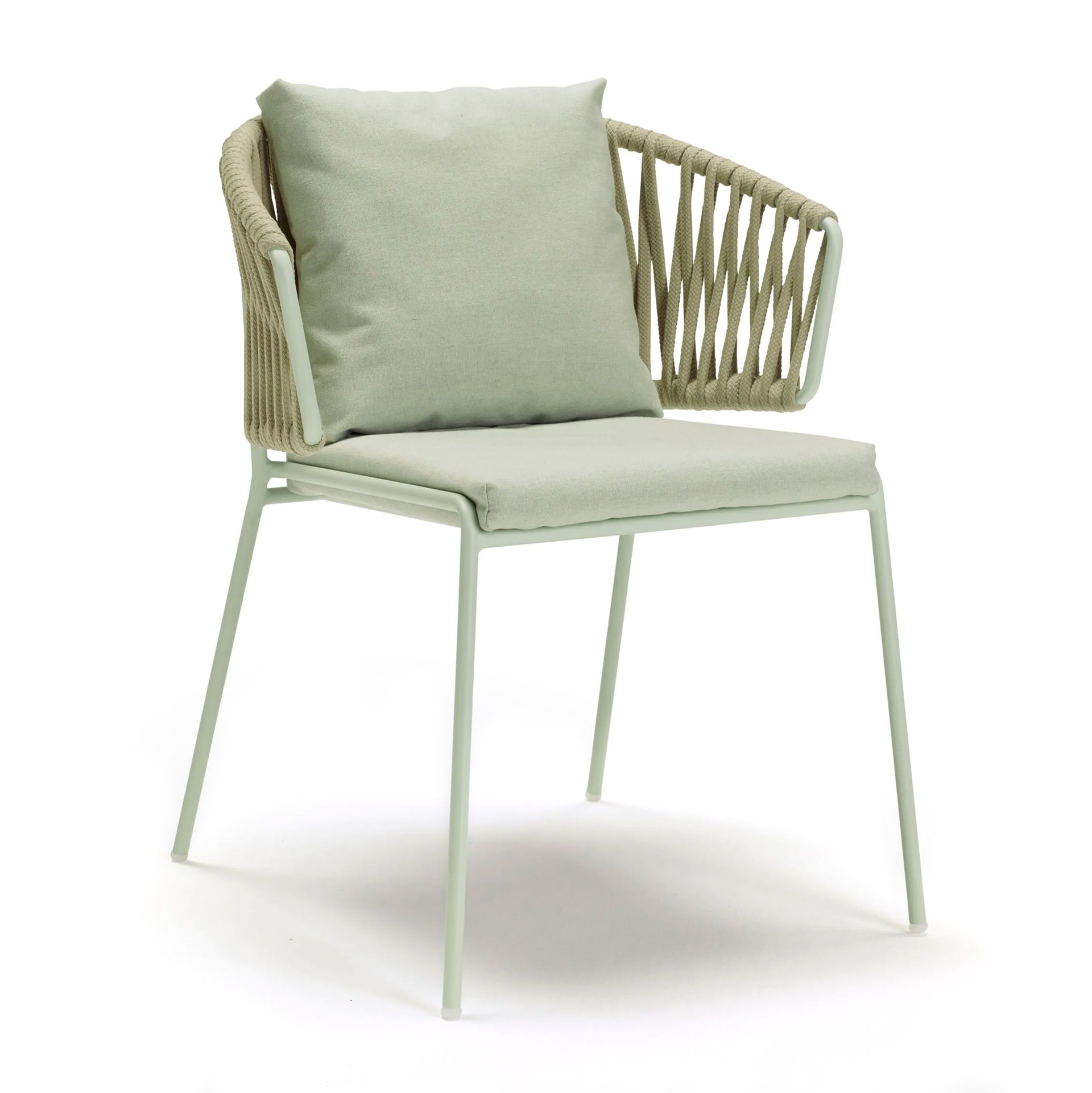 Stackable chair with nautical rope and metal frame B-2899 Lisa Nest