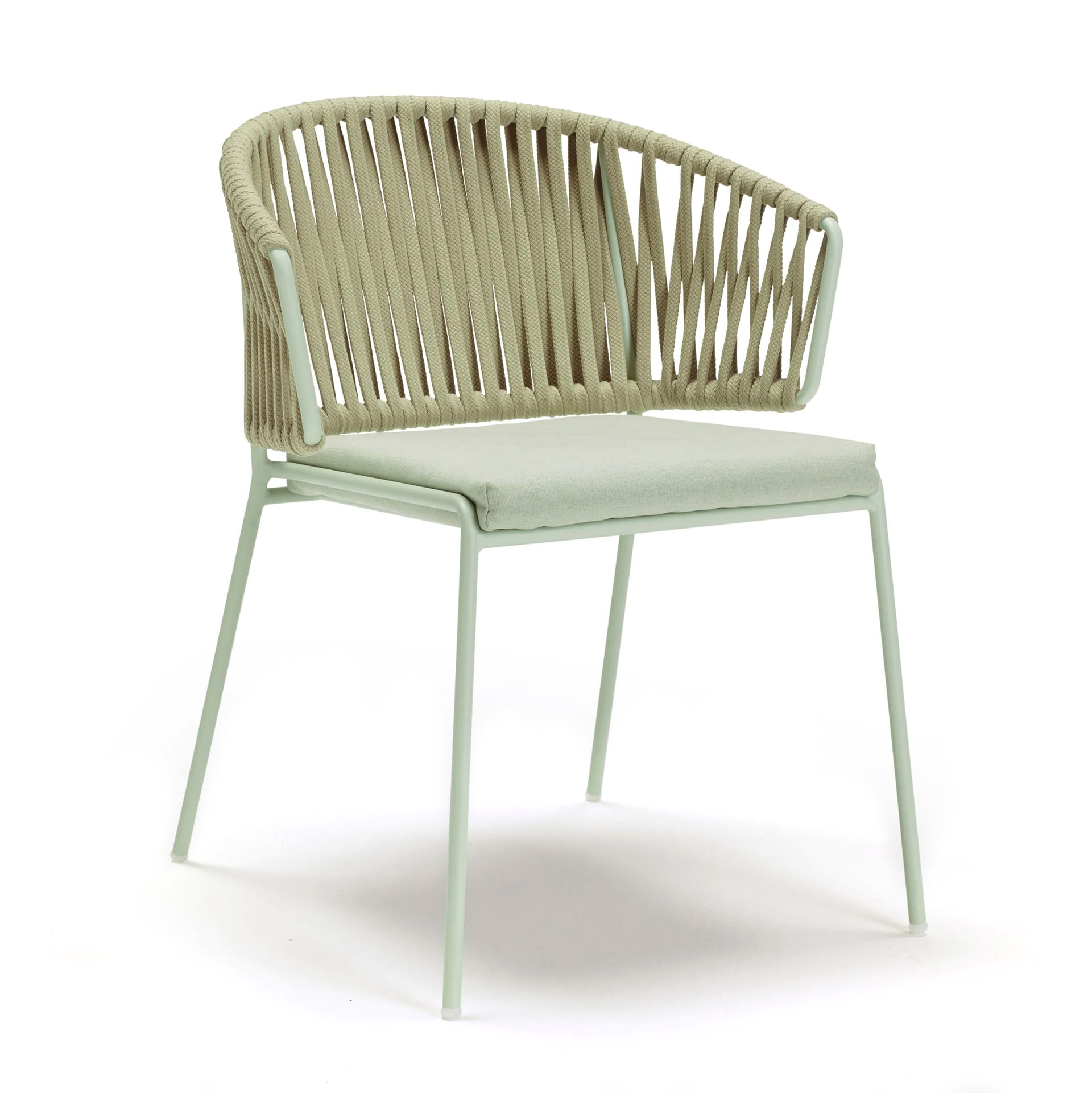 Stackable chair with nautical rope and metal frame B-2899 Lisa Nest