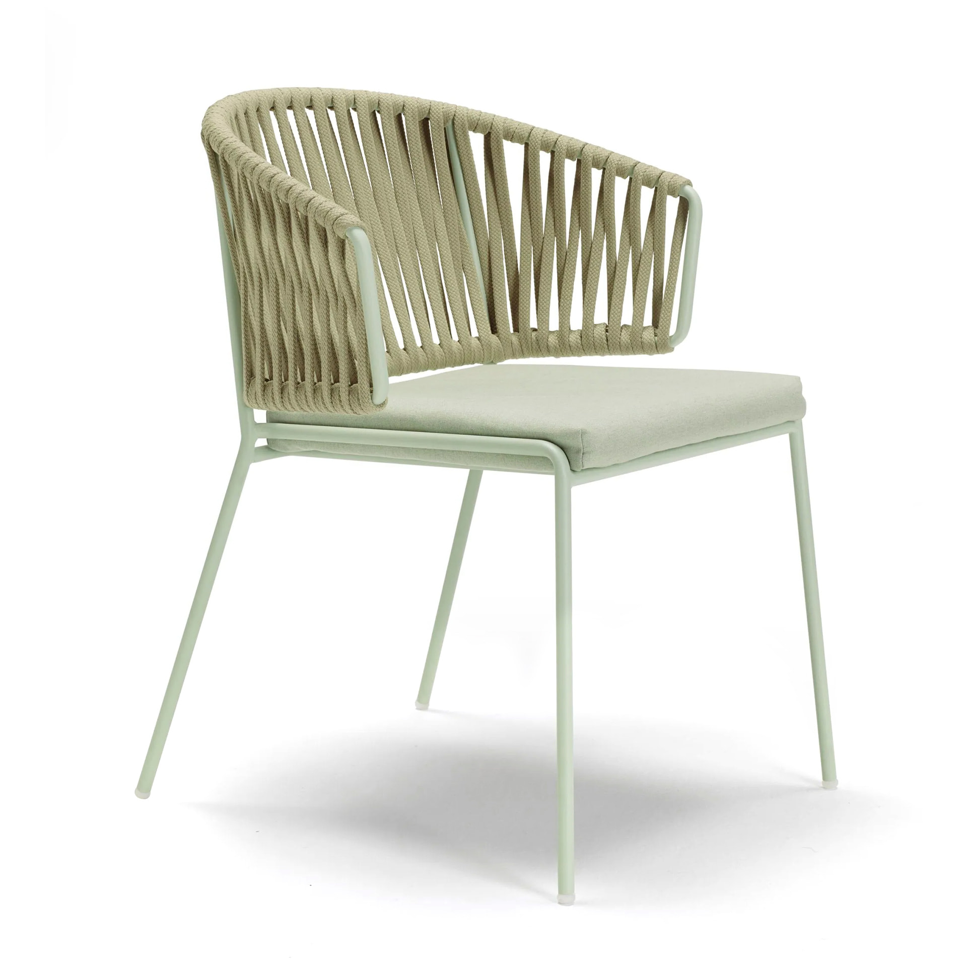 Stackable chair with nautical rope and metal frame B-2899 Lisa Nest