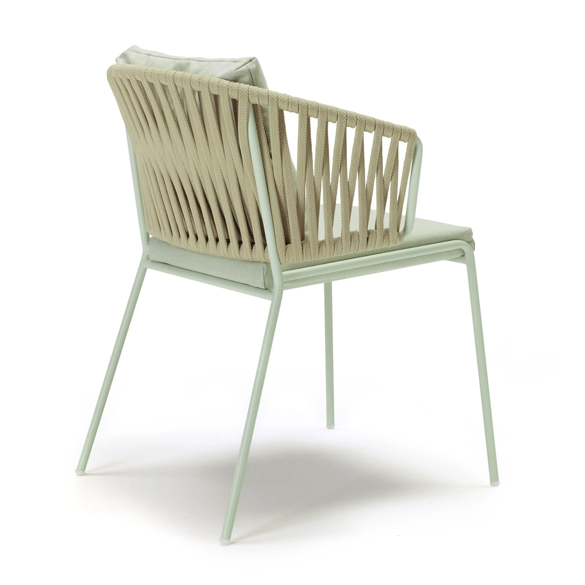 Stackable chair with nautical rope and metal frame B-2899 Lisa Nest