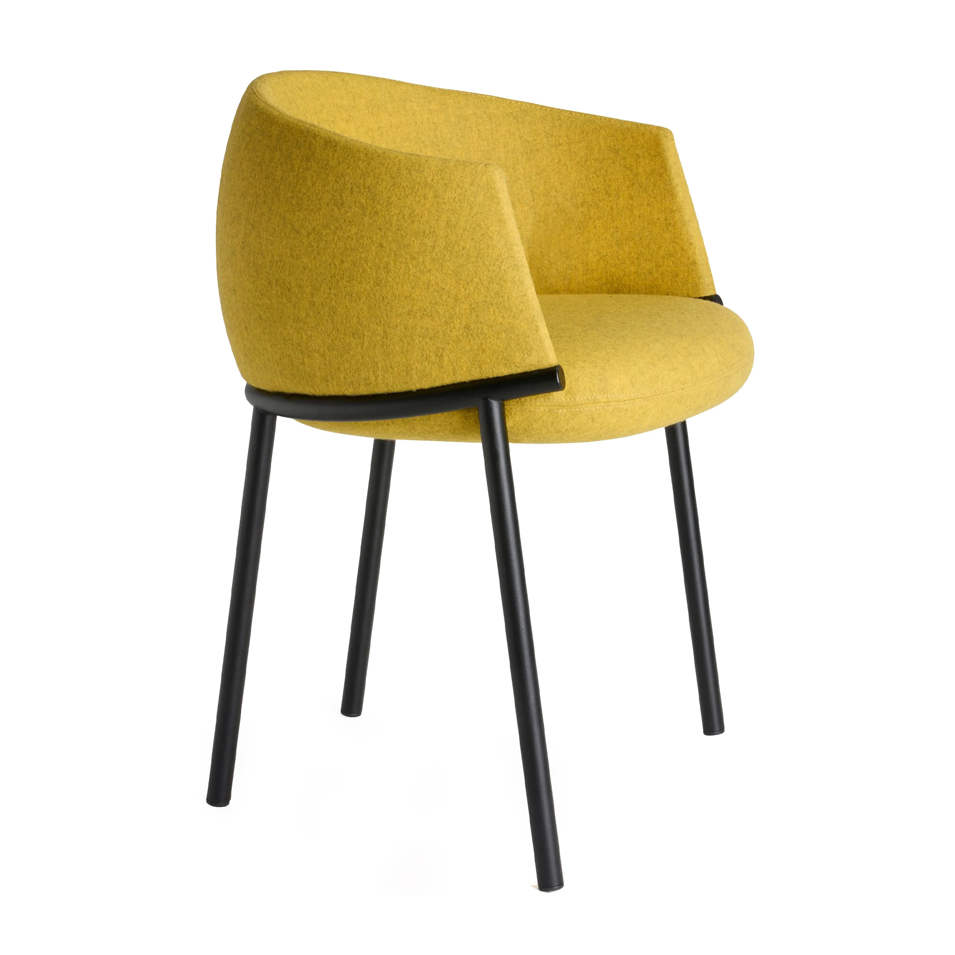 Upholstered metal armchair Koala