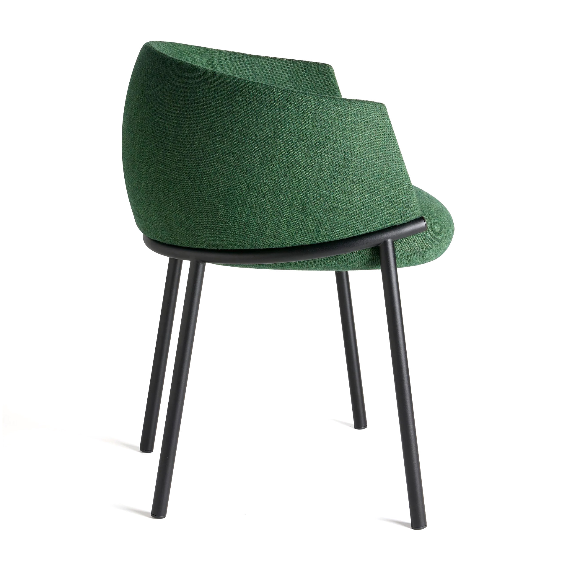 Upholstered metal armchair Koala