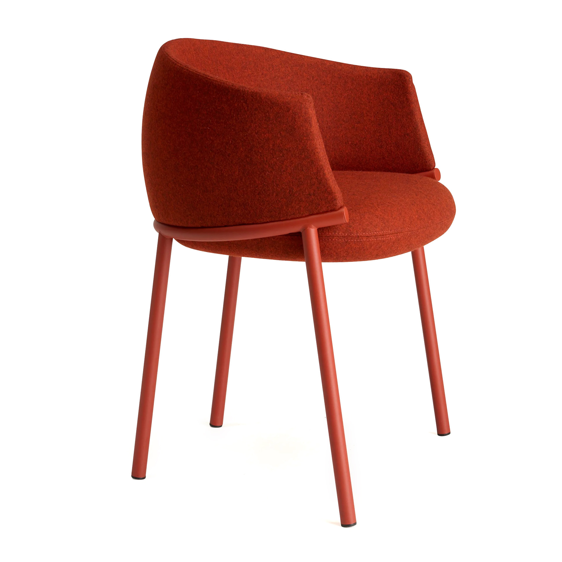 Upholstered metal armchair Koala