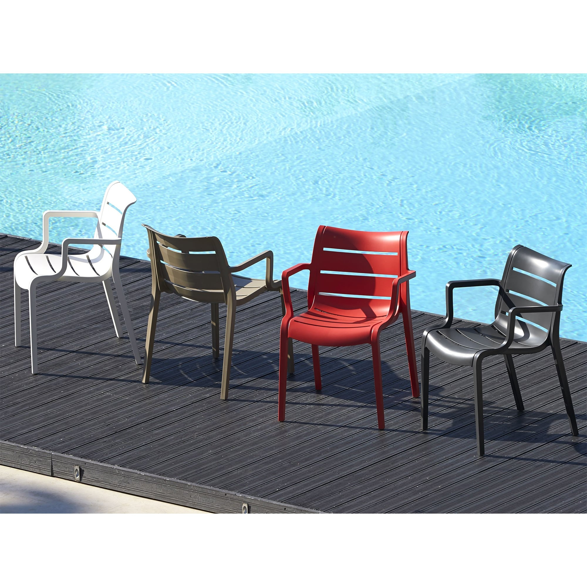 Technopolymer stackable chair B-2329 Sunset