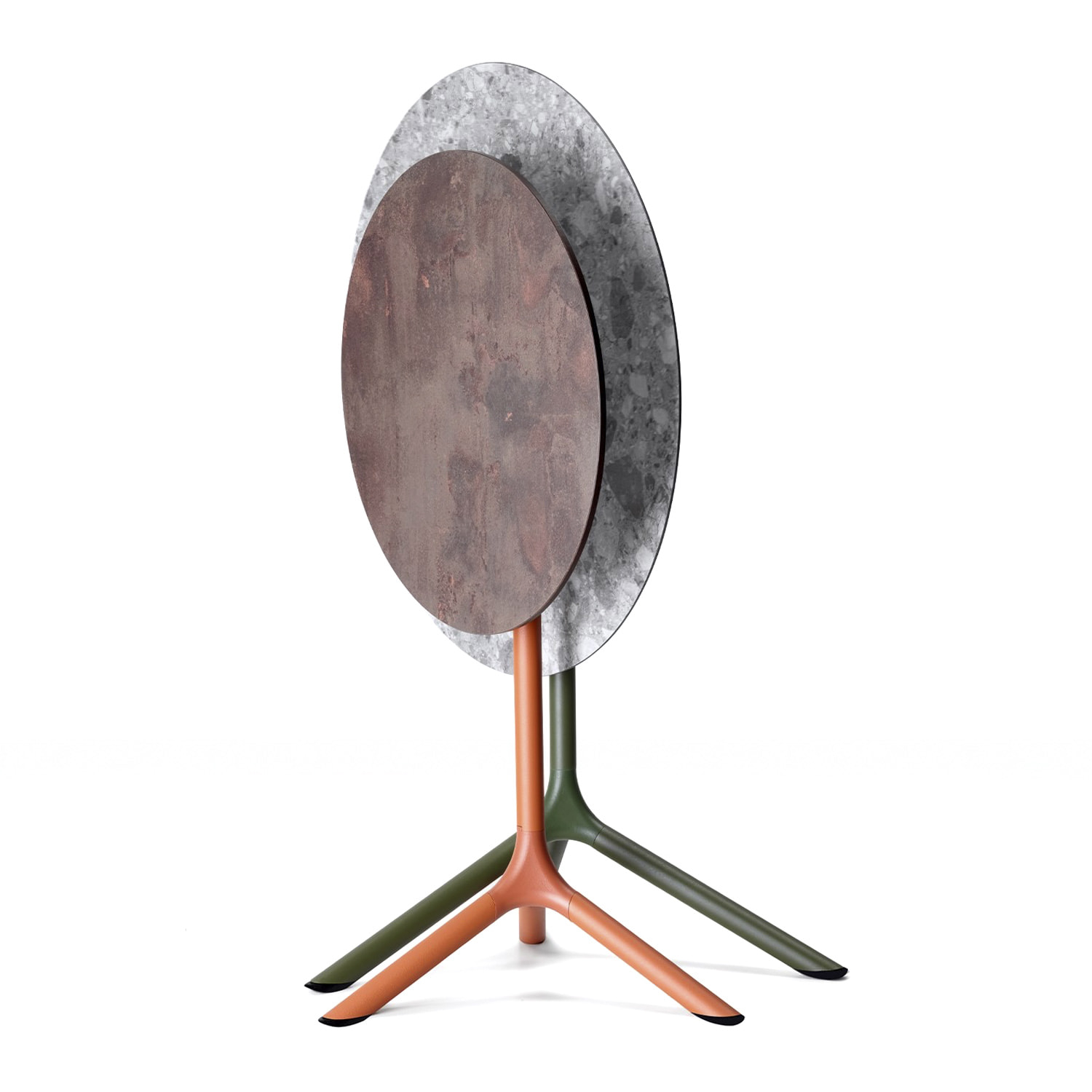 Folding metal table with HPL top