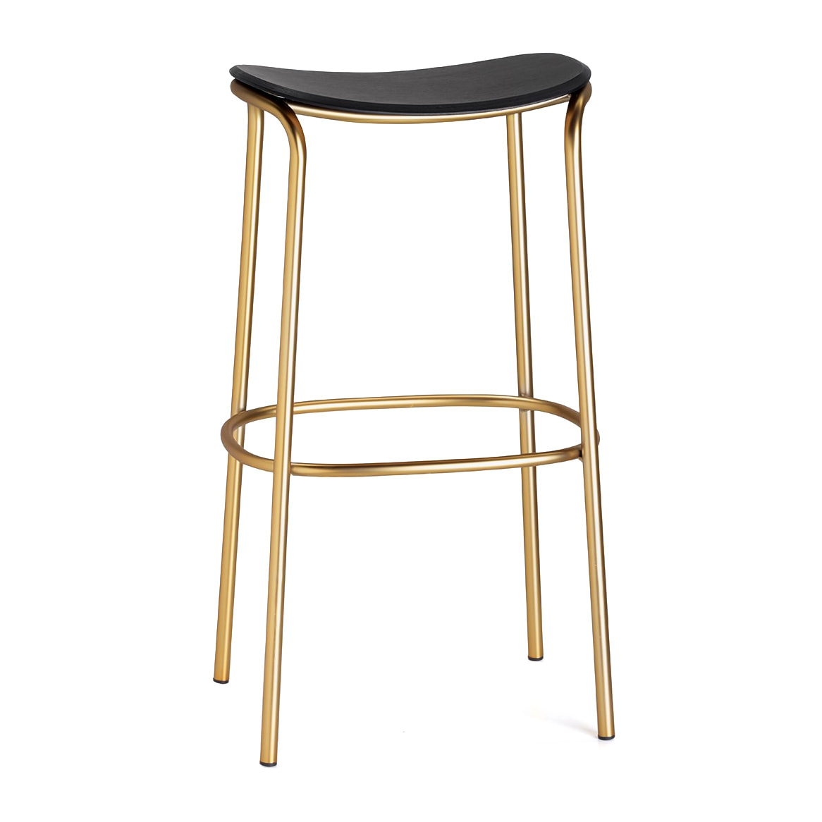 Steel frame stool with oak seat C-2536 Trick Wood