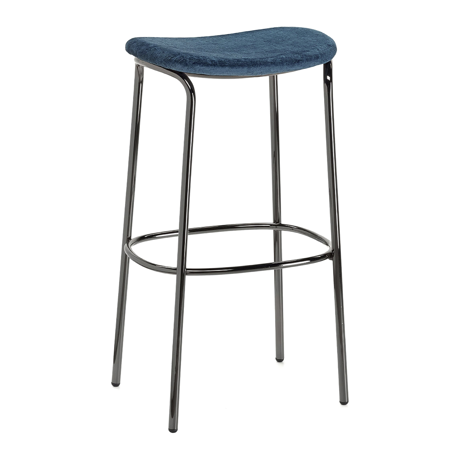 Upholstered steel and fabric stool