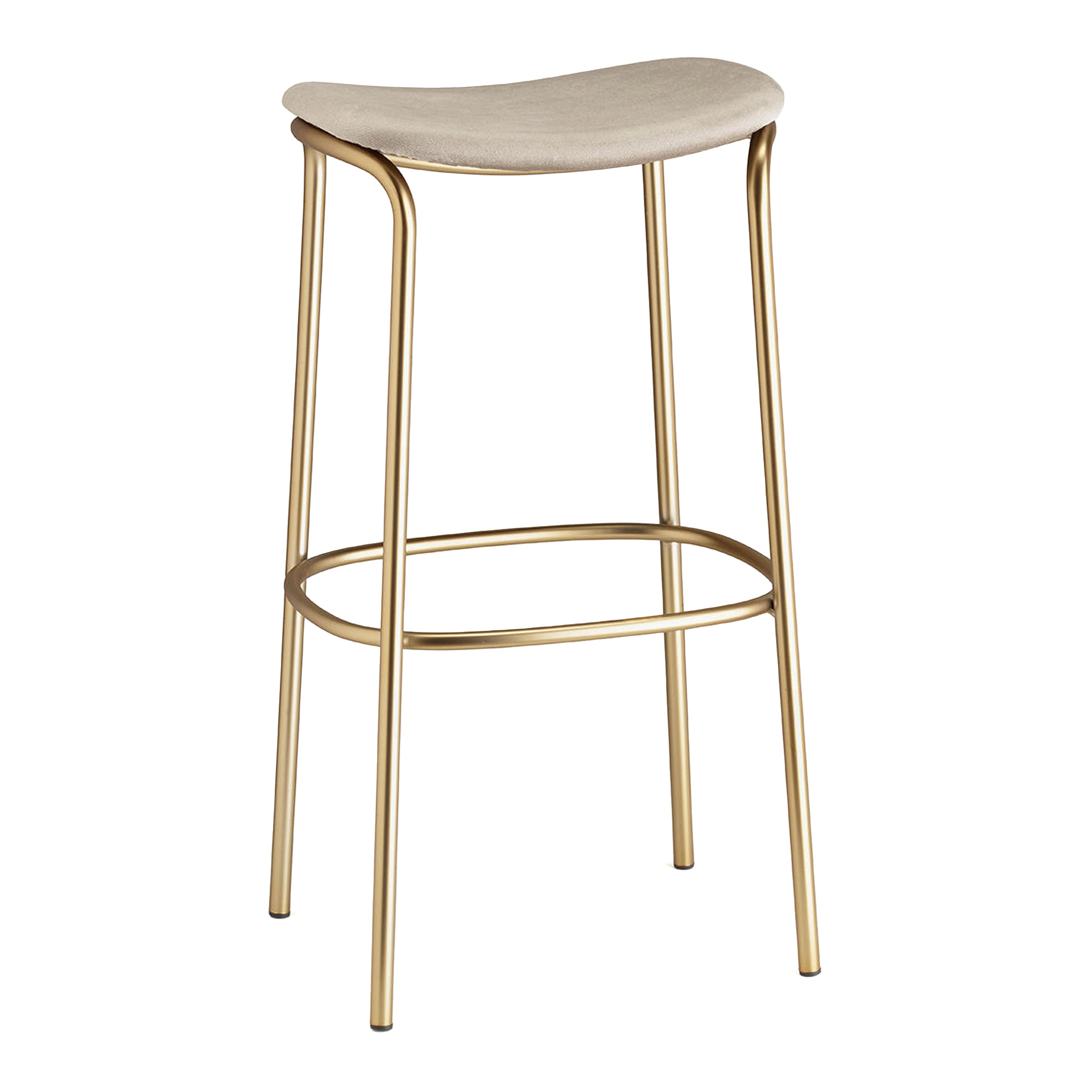 Steel frame stool with padded seat in velvet or fabric C-2538 Trick Pop