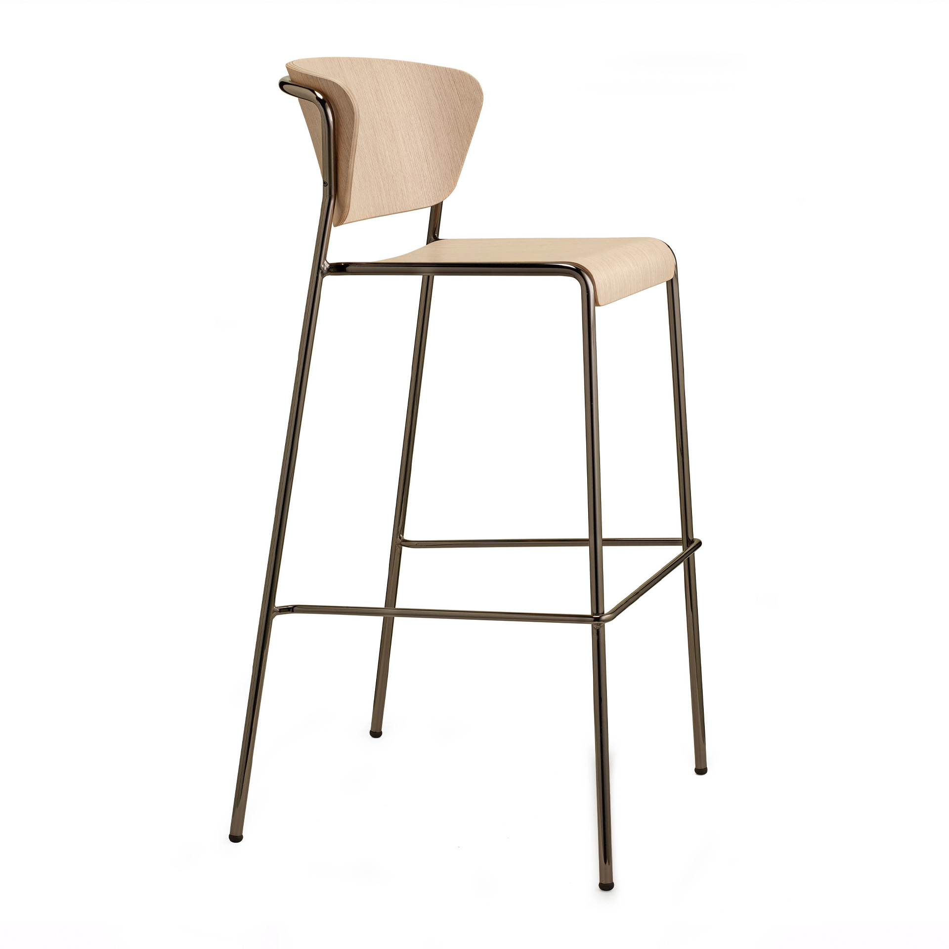 Bar stool with steel frame and shell in beech or oak H-2854 Lisa Wood