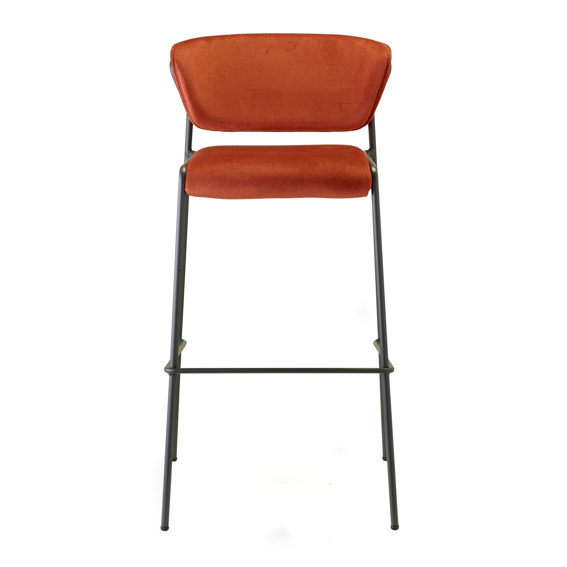 Stackable bar stool in fabric with steel frame H-2855 Lisa