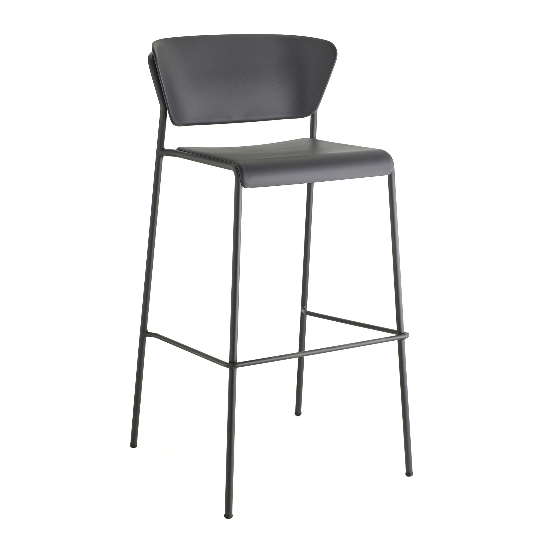 Plastic bar stool with metal frame