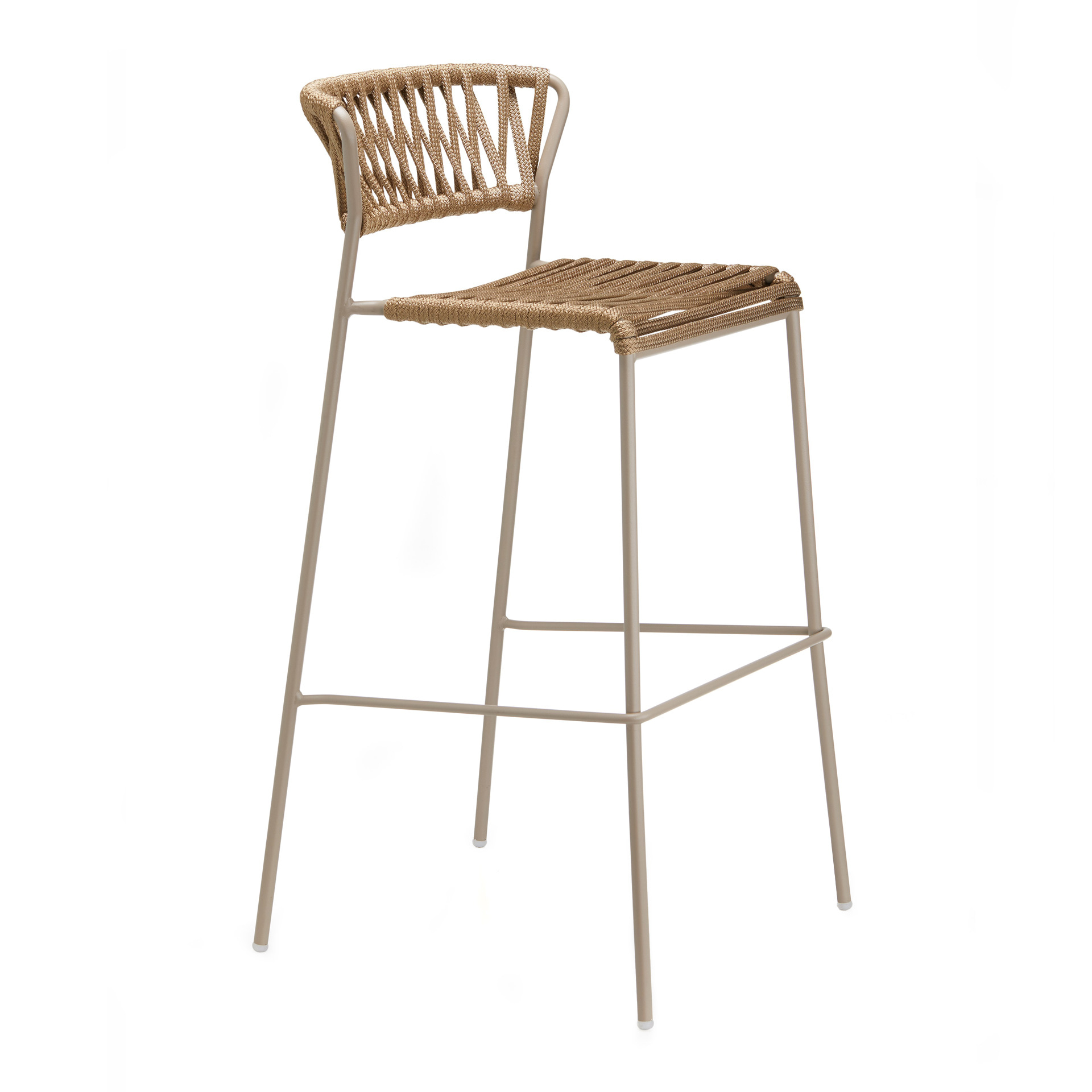 Outdoor stool in steel and nautical rope