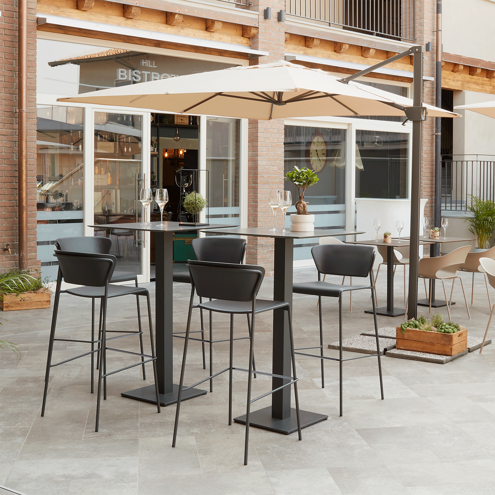 Technopolymer bar stool with steel frame H-2867 Lisa