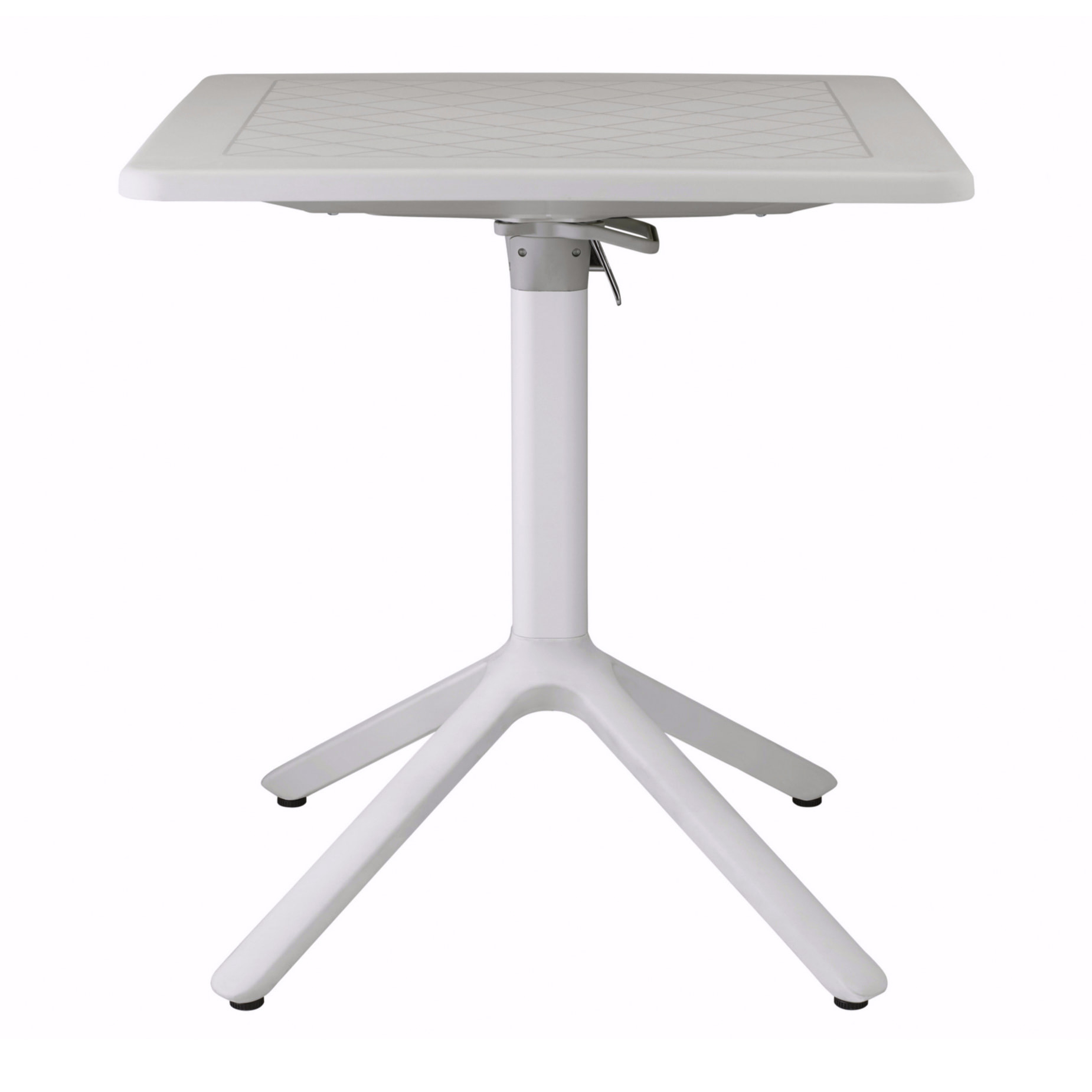 Square 27" folding table with aluminum column, technopolymer base and top Eco 2461