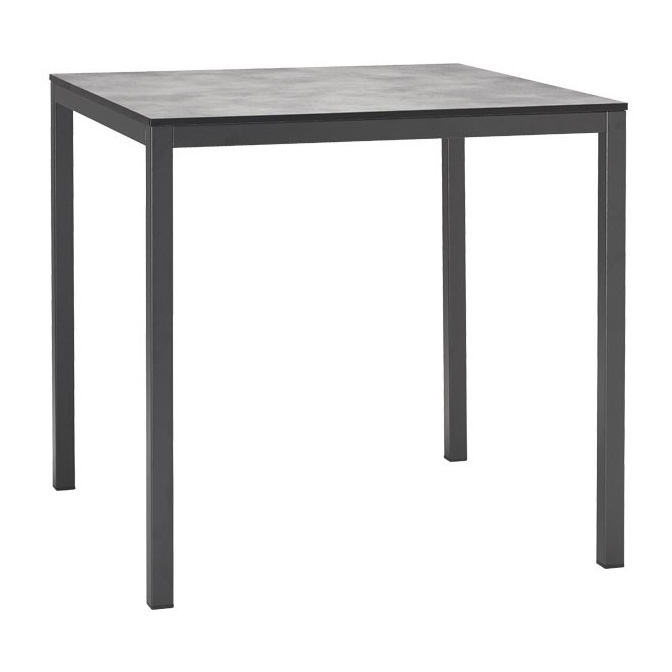 Square 31" metal table with HPL top