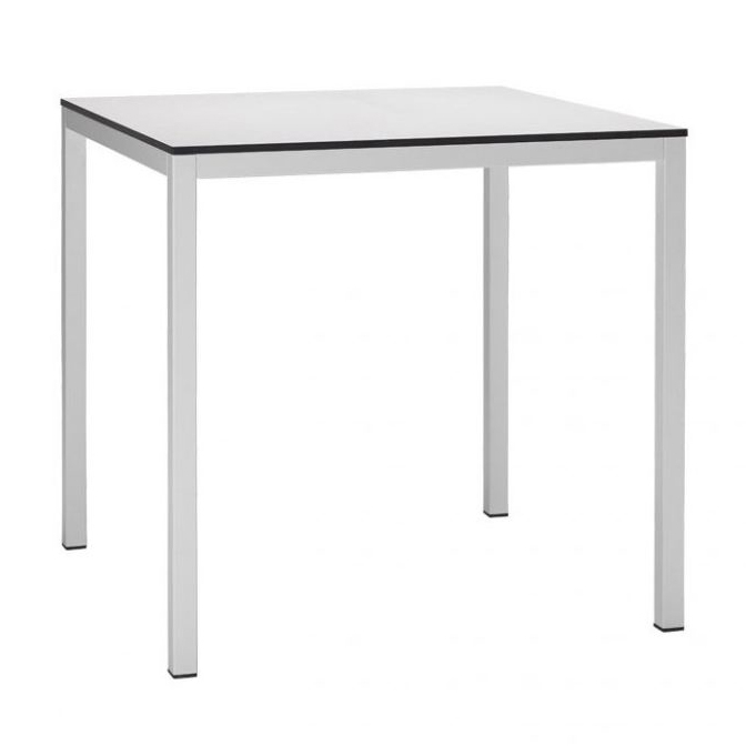 Steel dining table with a 27" square compact laminate top Mirto 2423