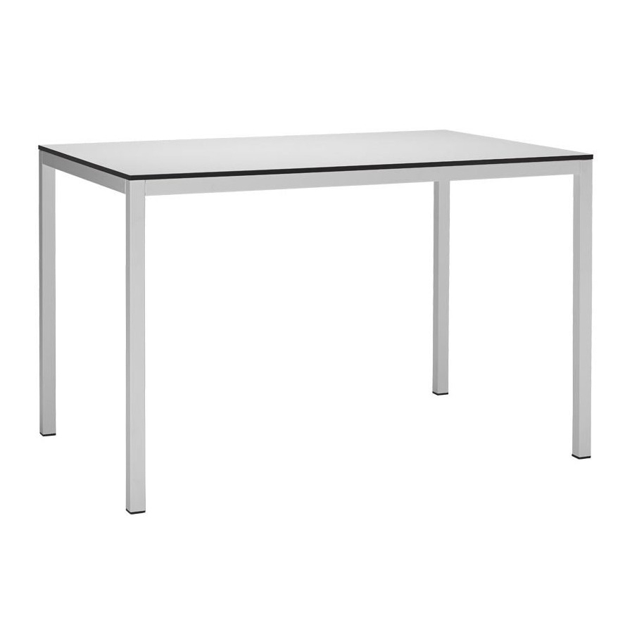 Rectangular 47x31" metal table with HPL top