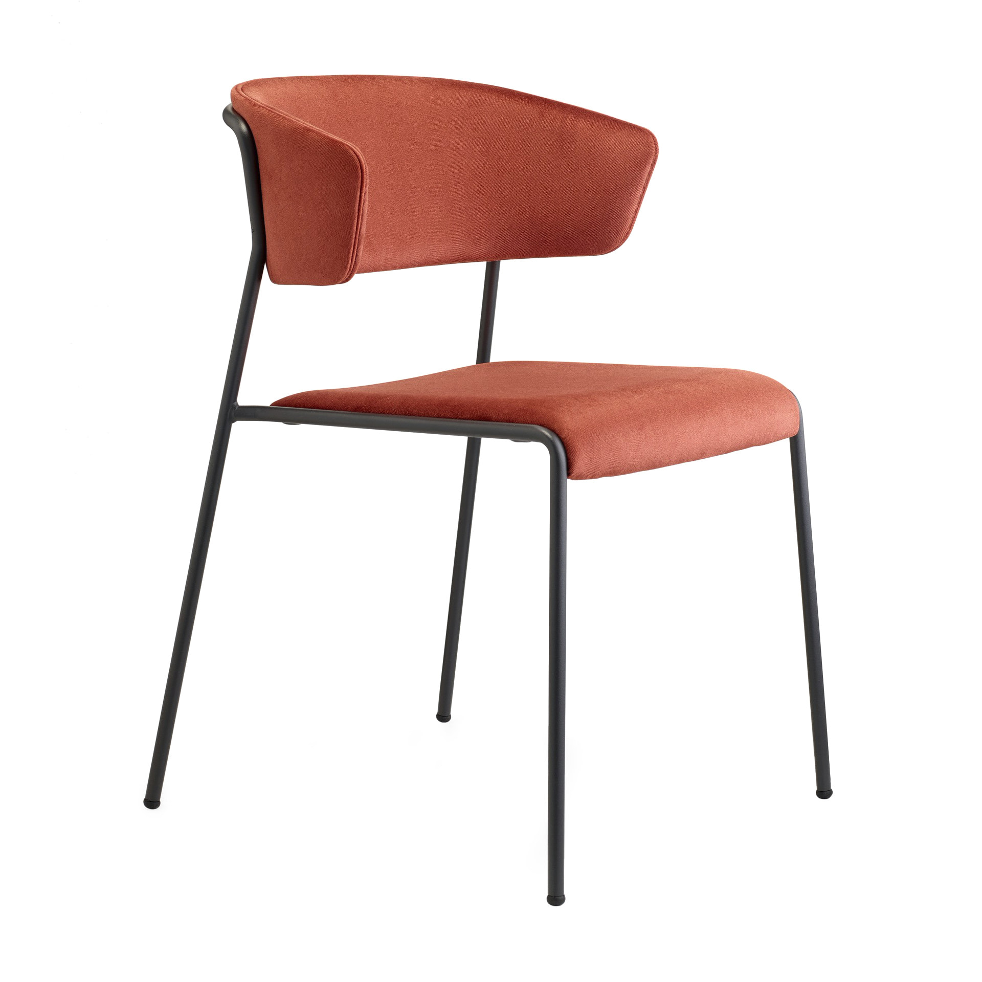 Upholstered metal armchair