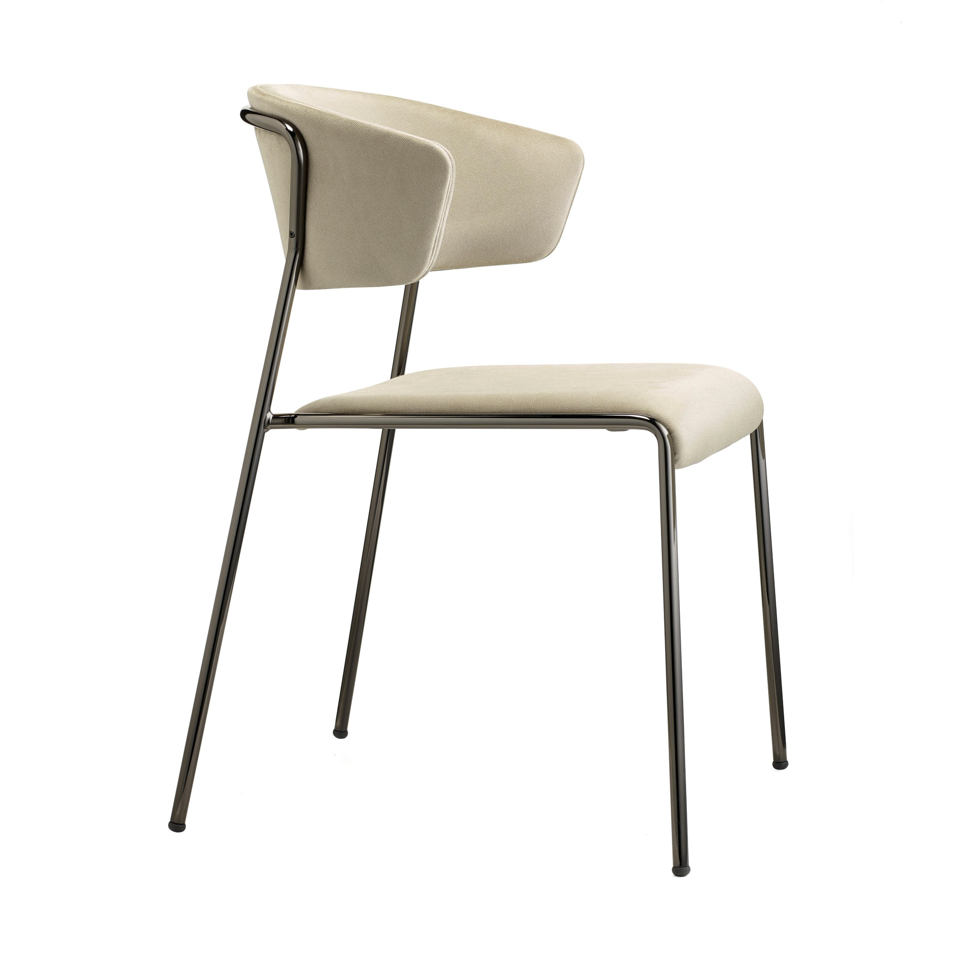 Upholstered stackable steel armchair B-2851 Lisa