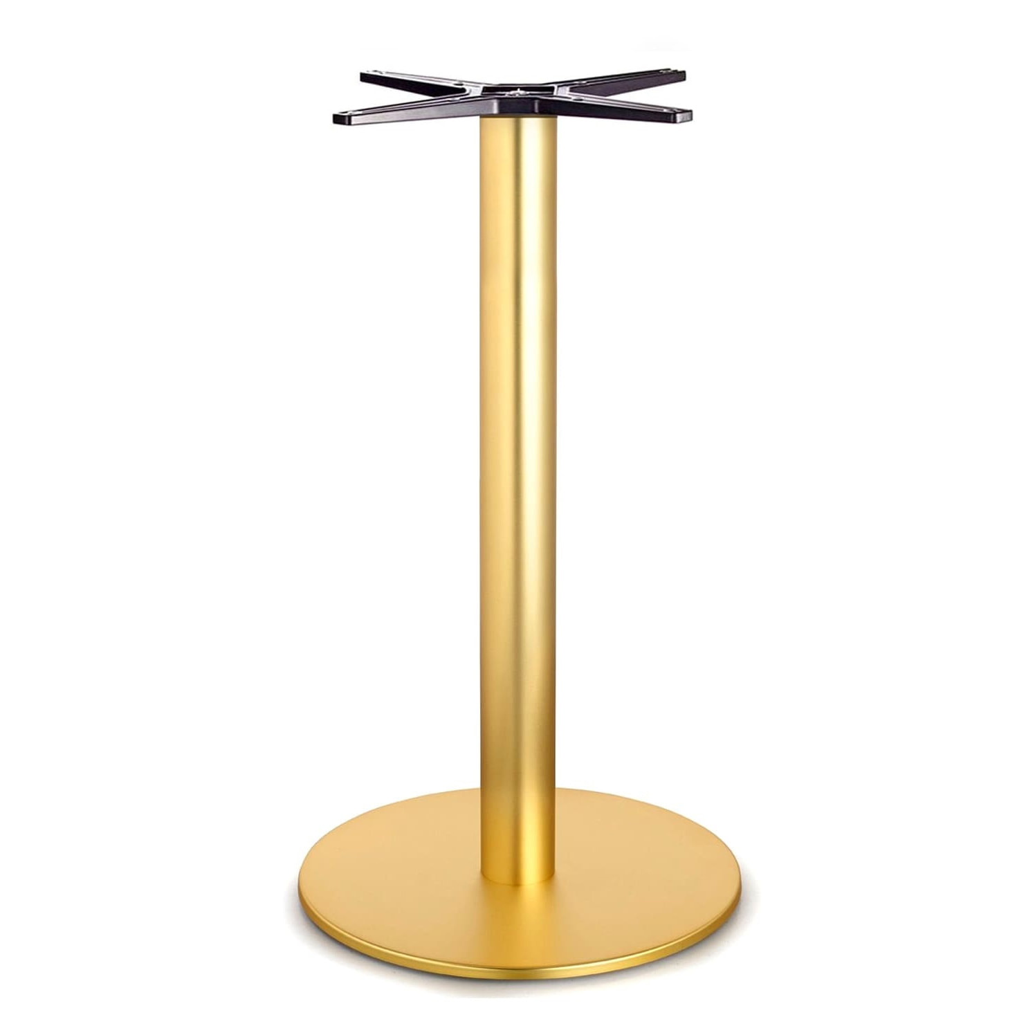 High steel bar table base in brass