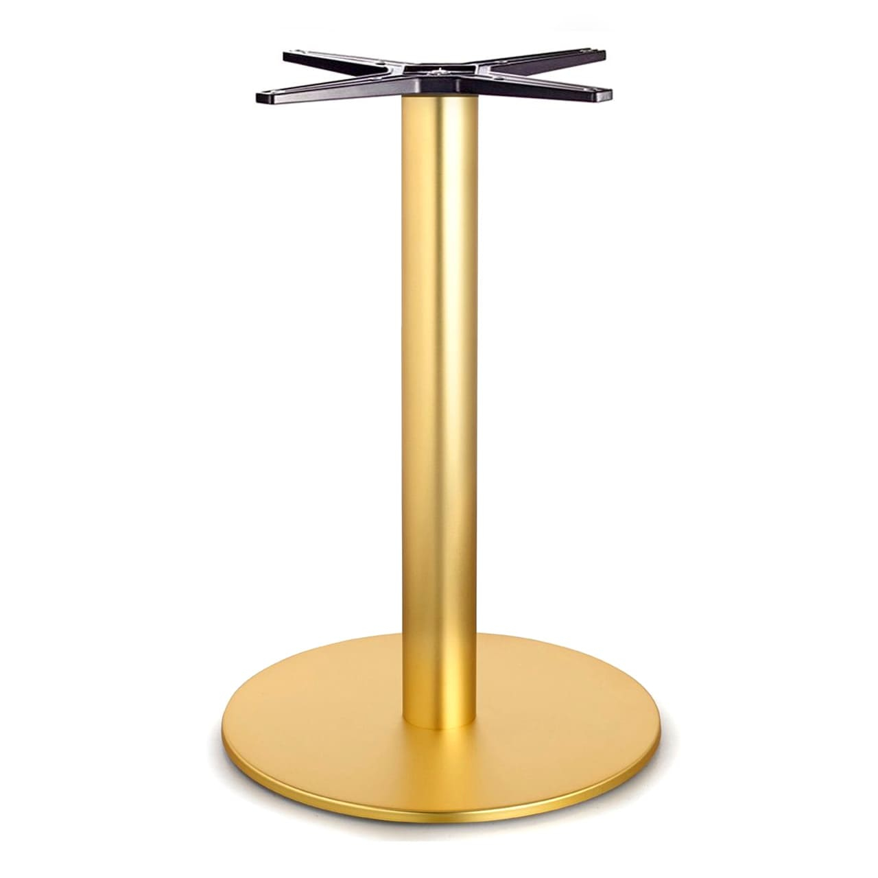 Metal round table base in brass