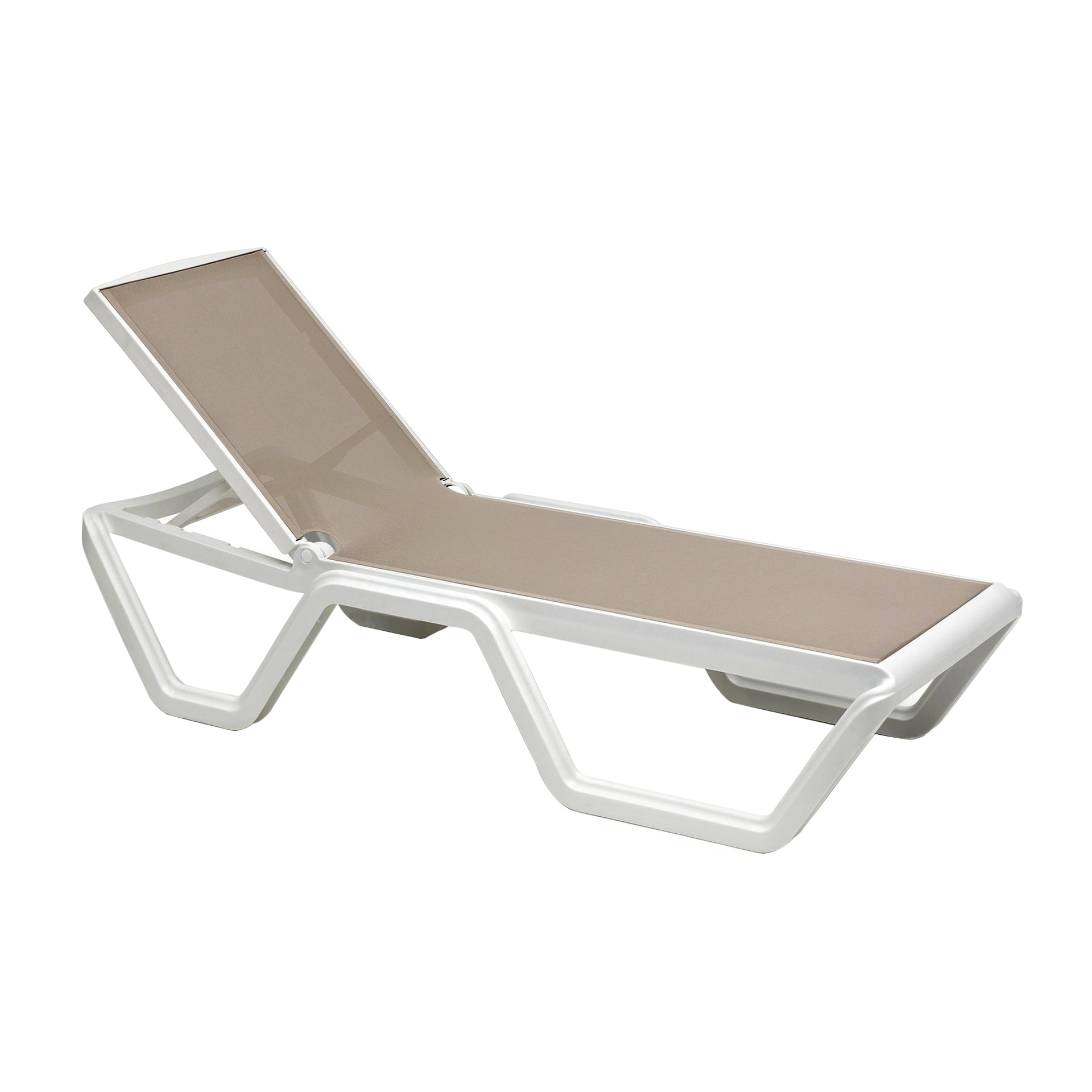 Reclining stackable technopolymer sunlounger with water repellent fabric Vela 2044