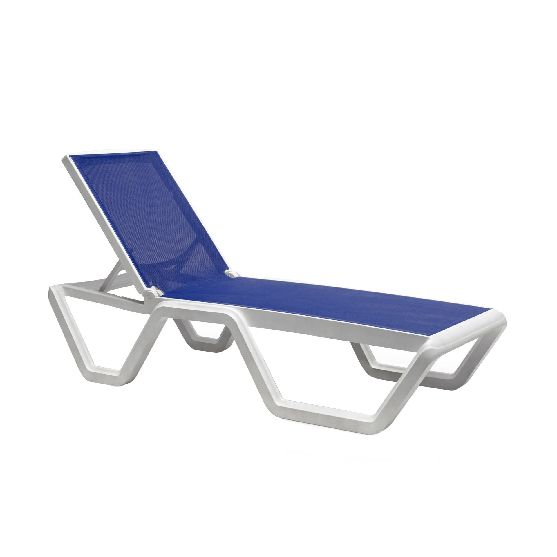 Reclining stackable technopolymer sunlounger with water repellent fabric Vela 2044