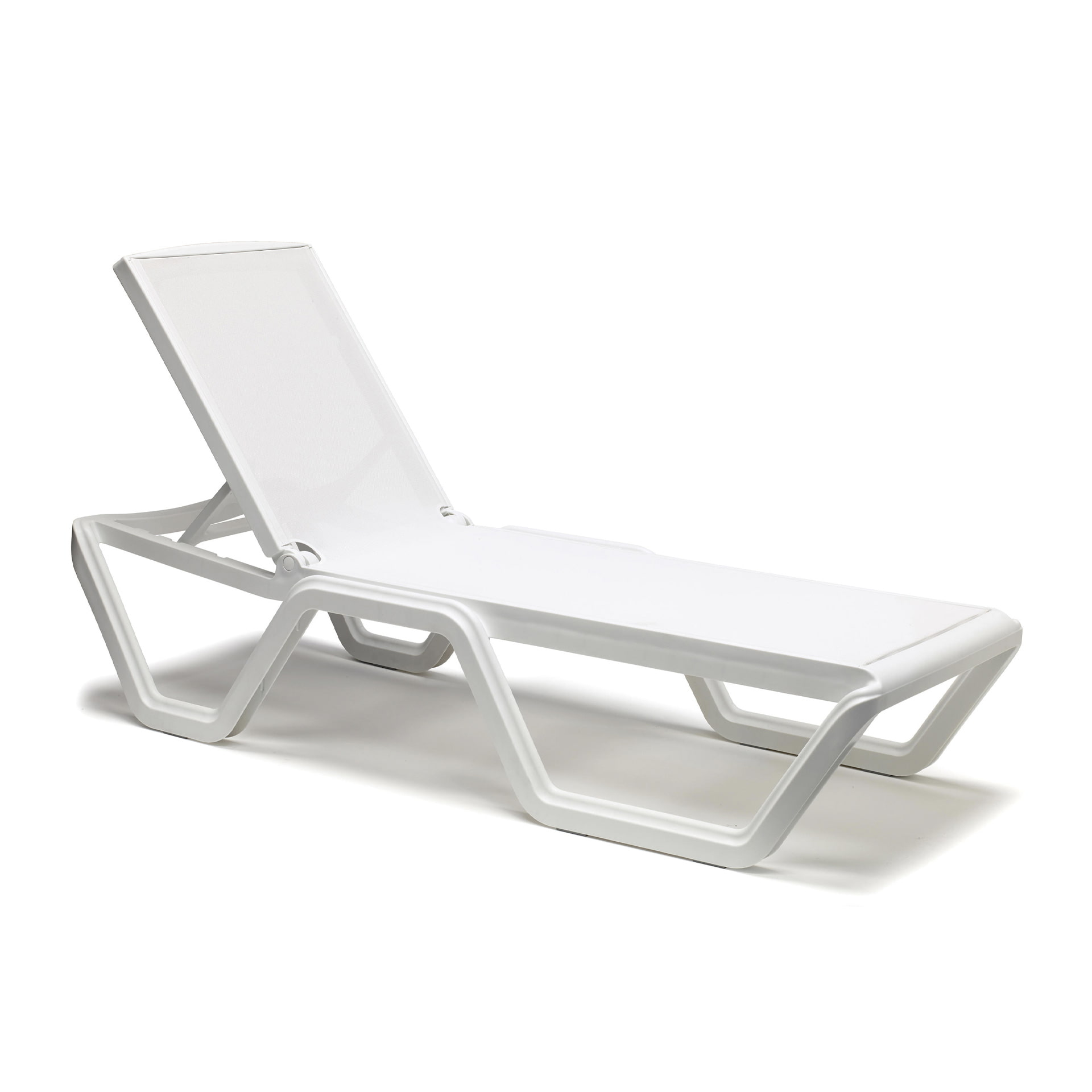 Reclining stackable technopolymer sunlounger with water repellent fabric Vela 2044