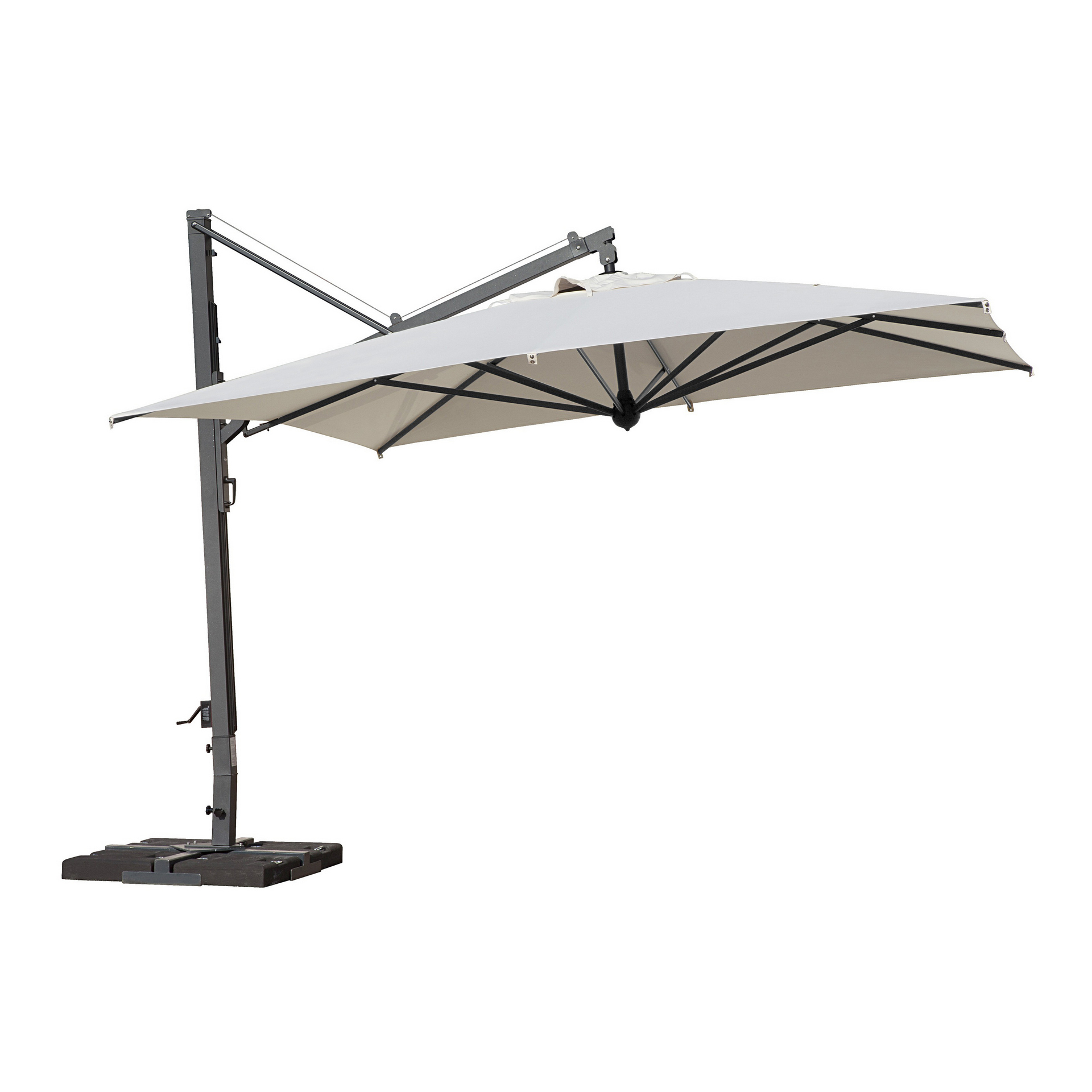 13x13Ft Cantilever umbrella with retractable system Galileo Maxi