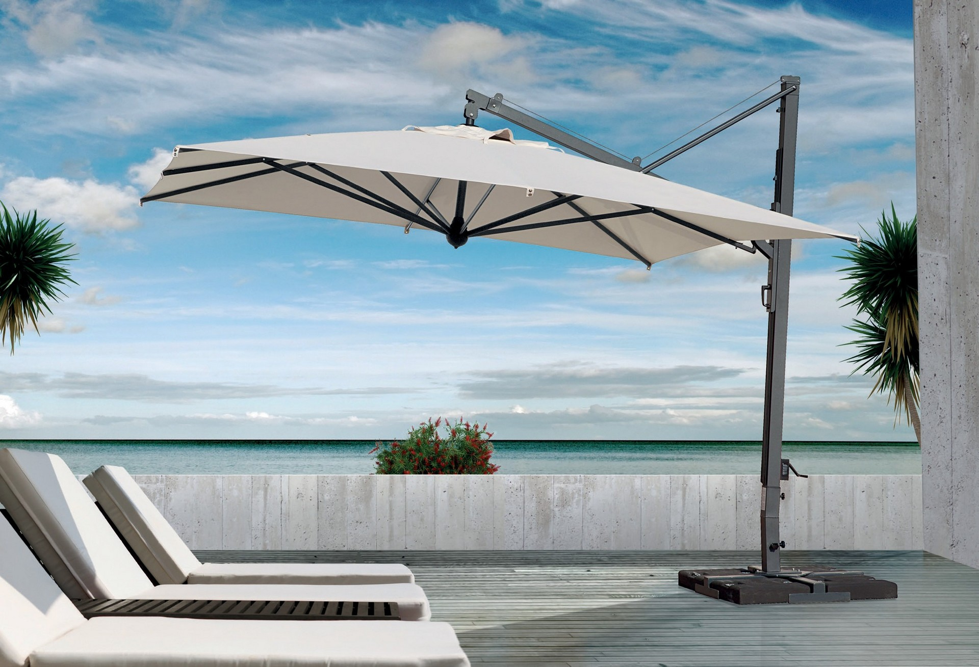 13x13Ft Cantilever umbrella with retractable system Galileo Maxi