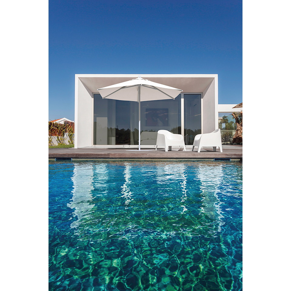 6'7"x6'7" Aluminium square center post umbrella Lido