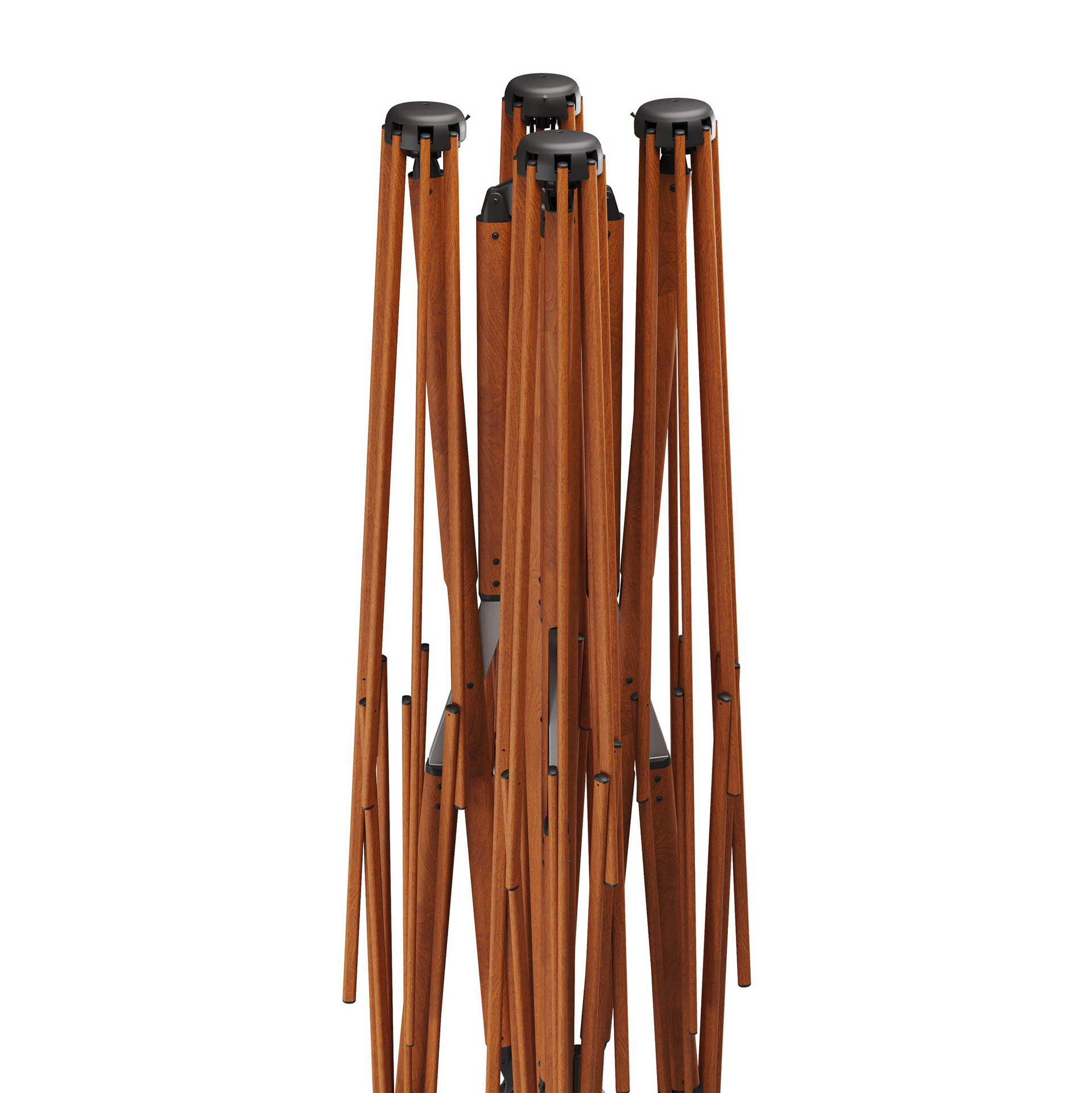 16'5"x16'5" Four-canopy retractable cantilever umbrella Quattro